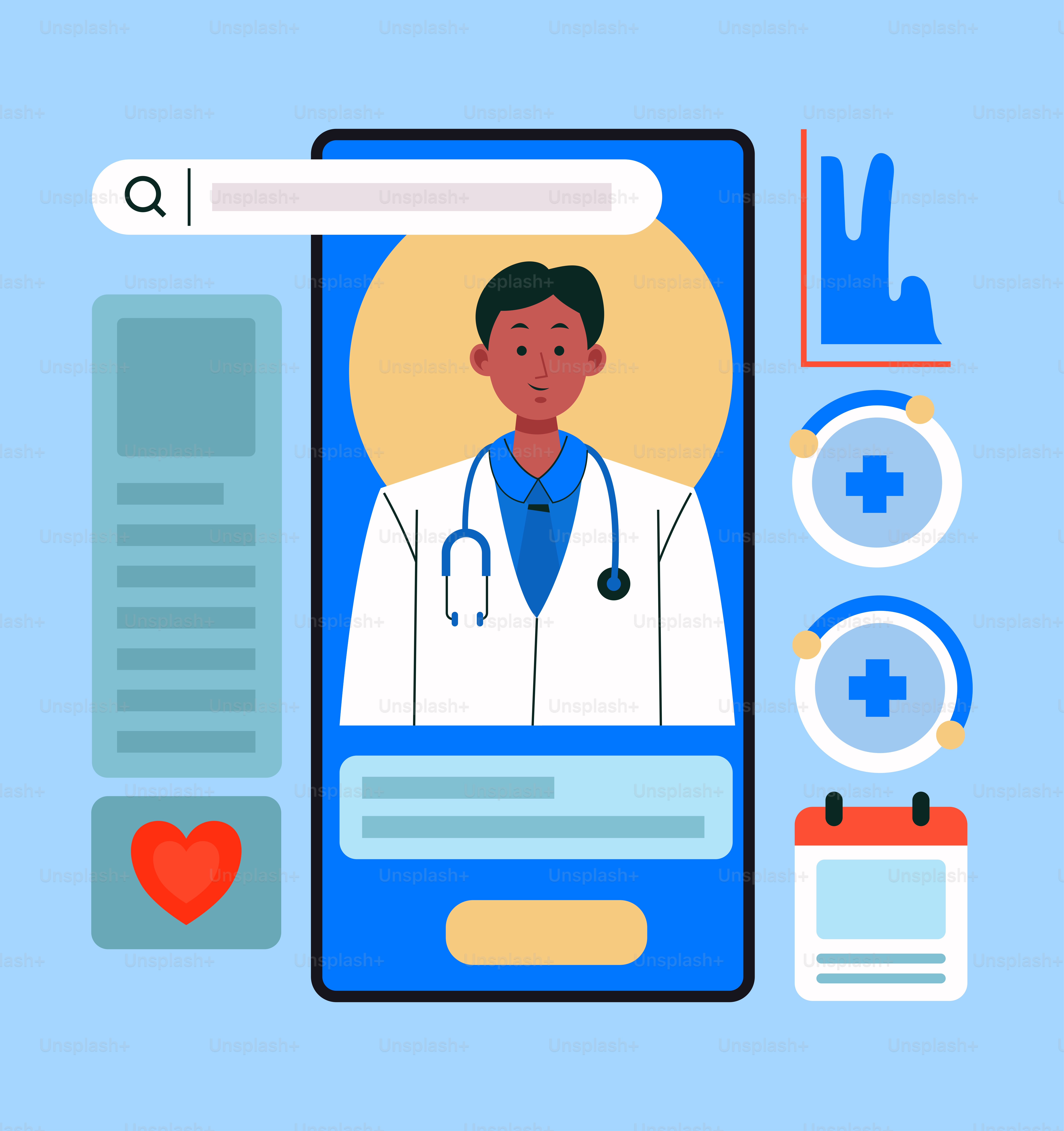 Un telefono con un medico sullo schermo