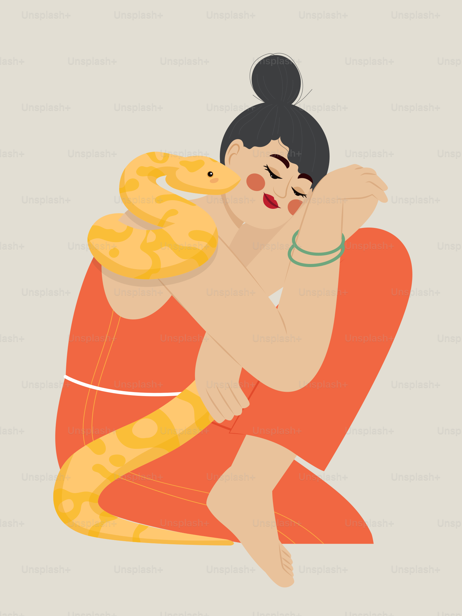 A woman holding a large snake in her arms