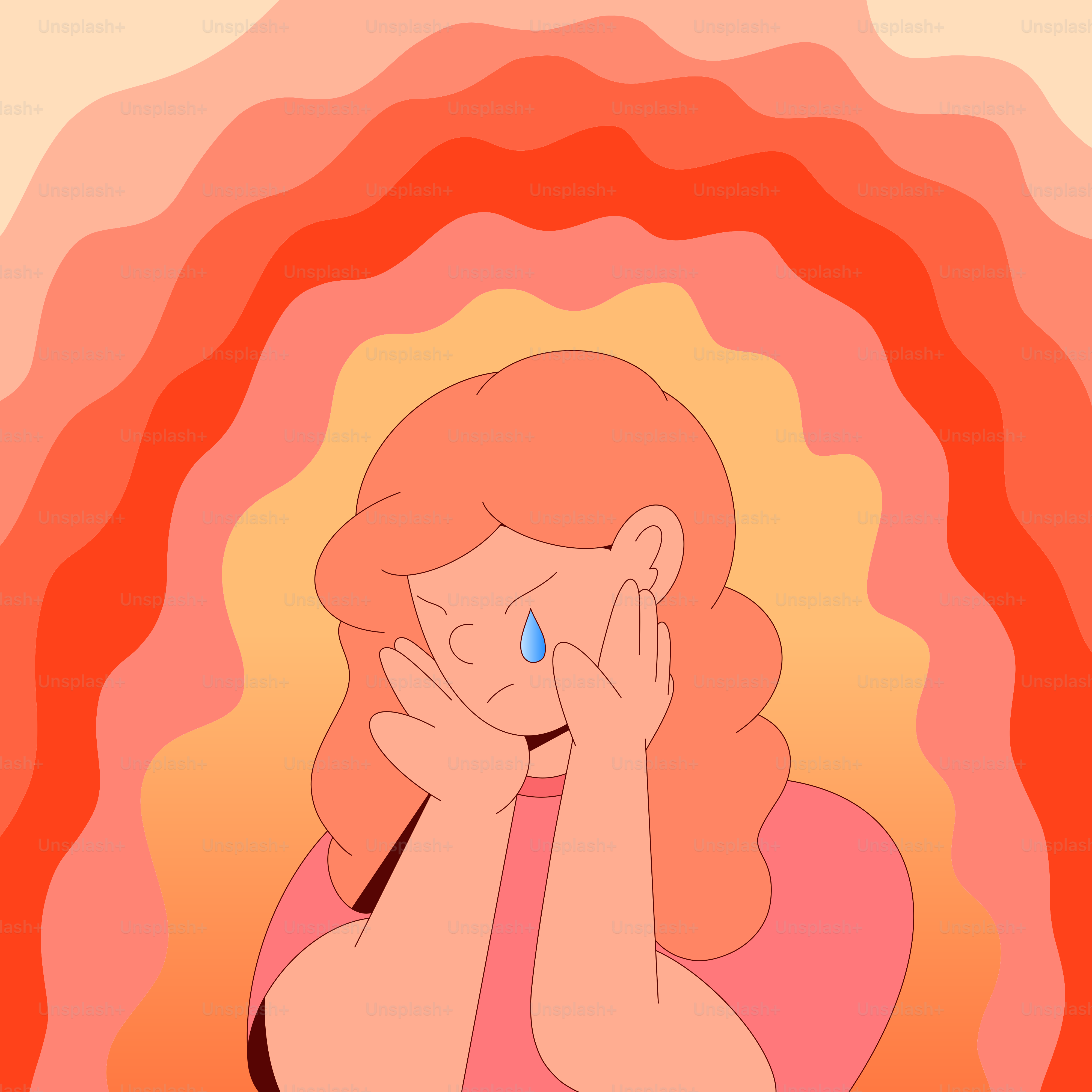 A woman with her hand on her face