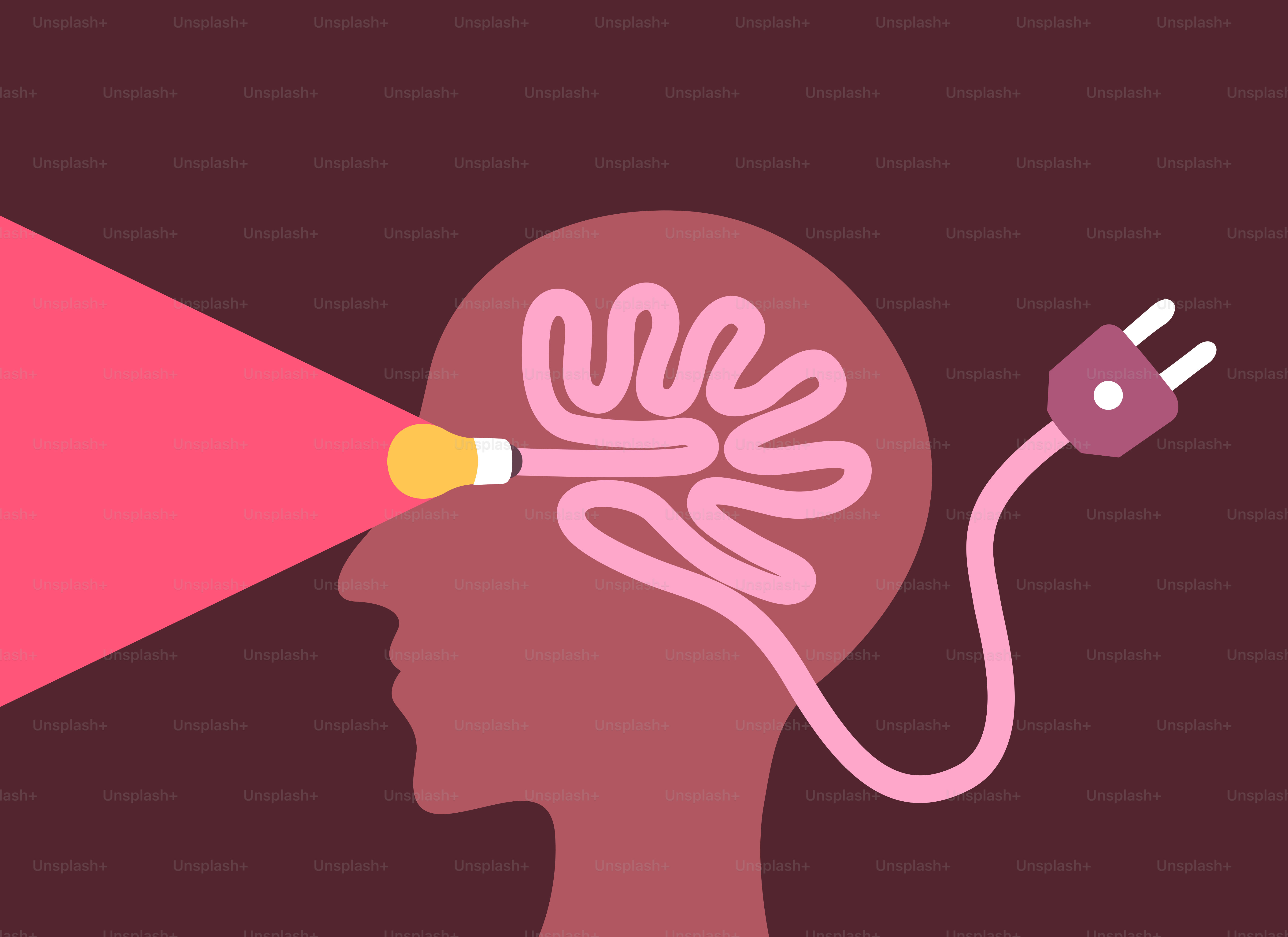 A person with a light in their head