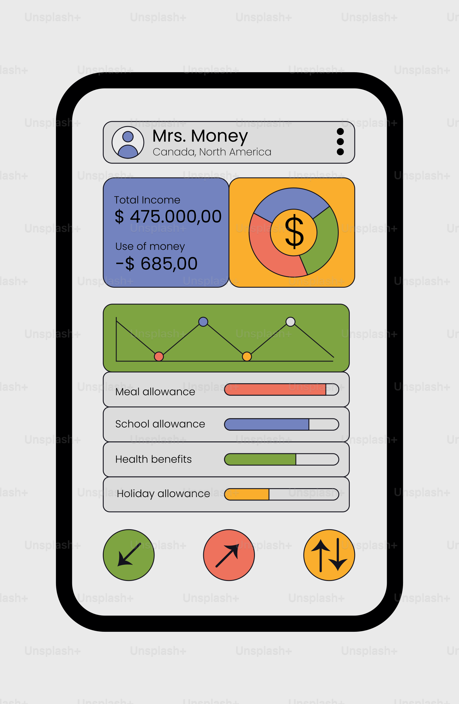 A cell phone with money on the screen