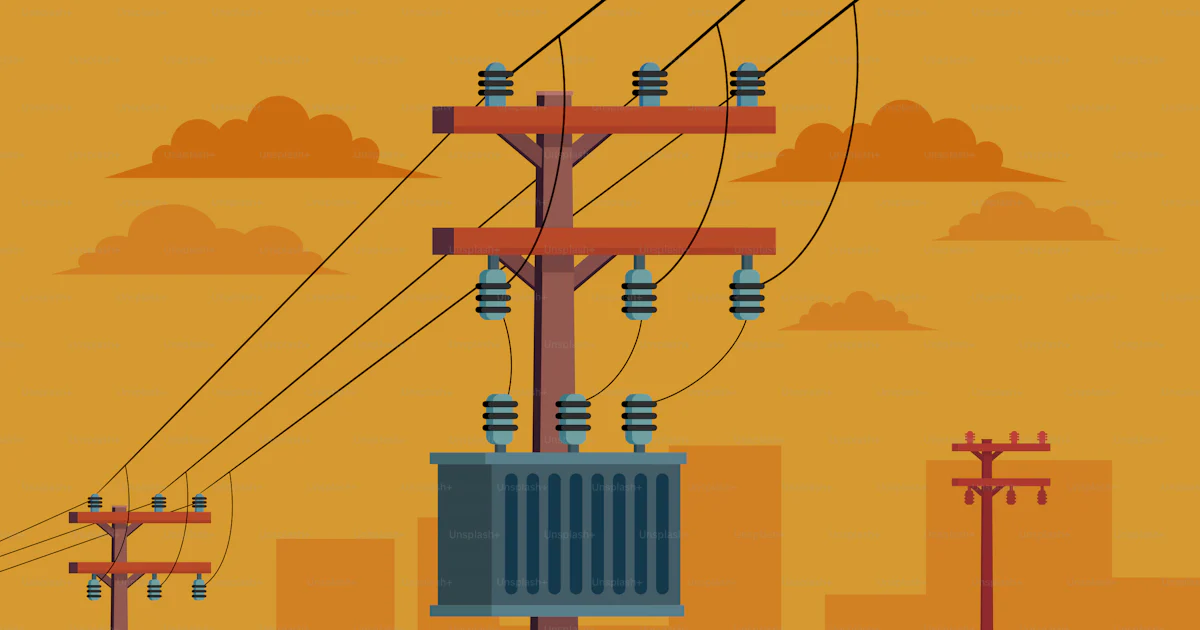 Kabel Tembok Rapi Vector Vektor Gambar kabel listrik dengan latar belakang langit – Gambar ...