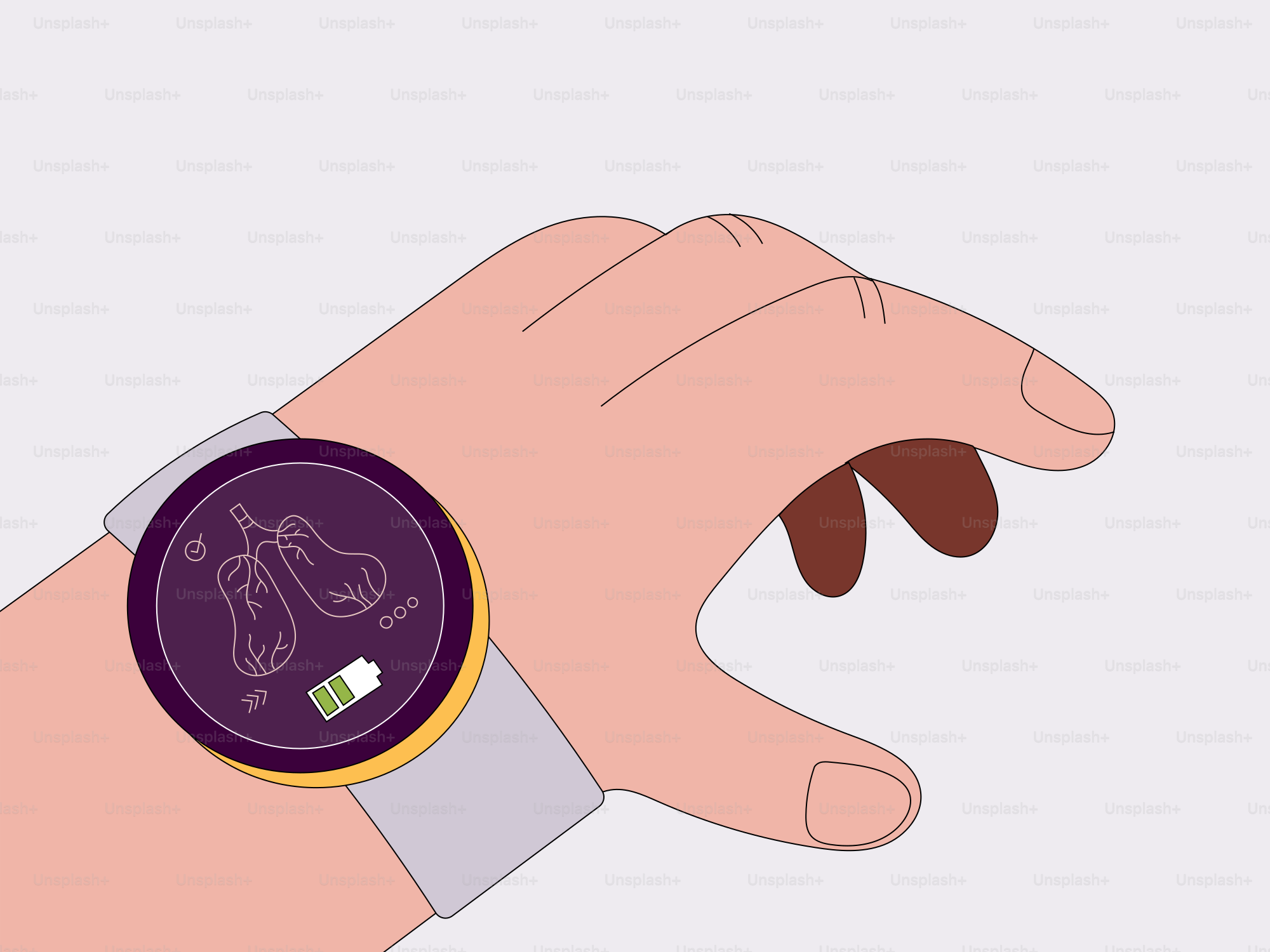 Une main avec une montre-bracelet dessus