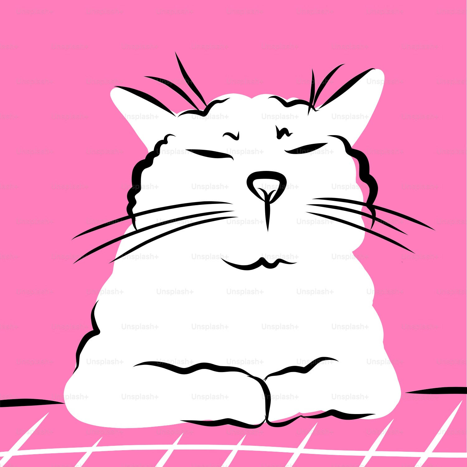 A cat that is laying down with its eyes closed