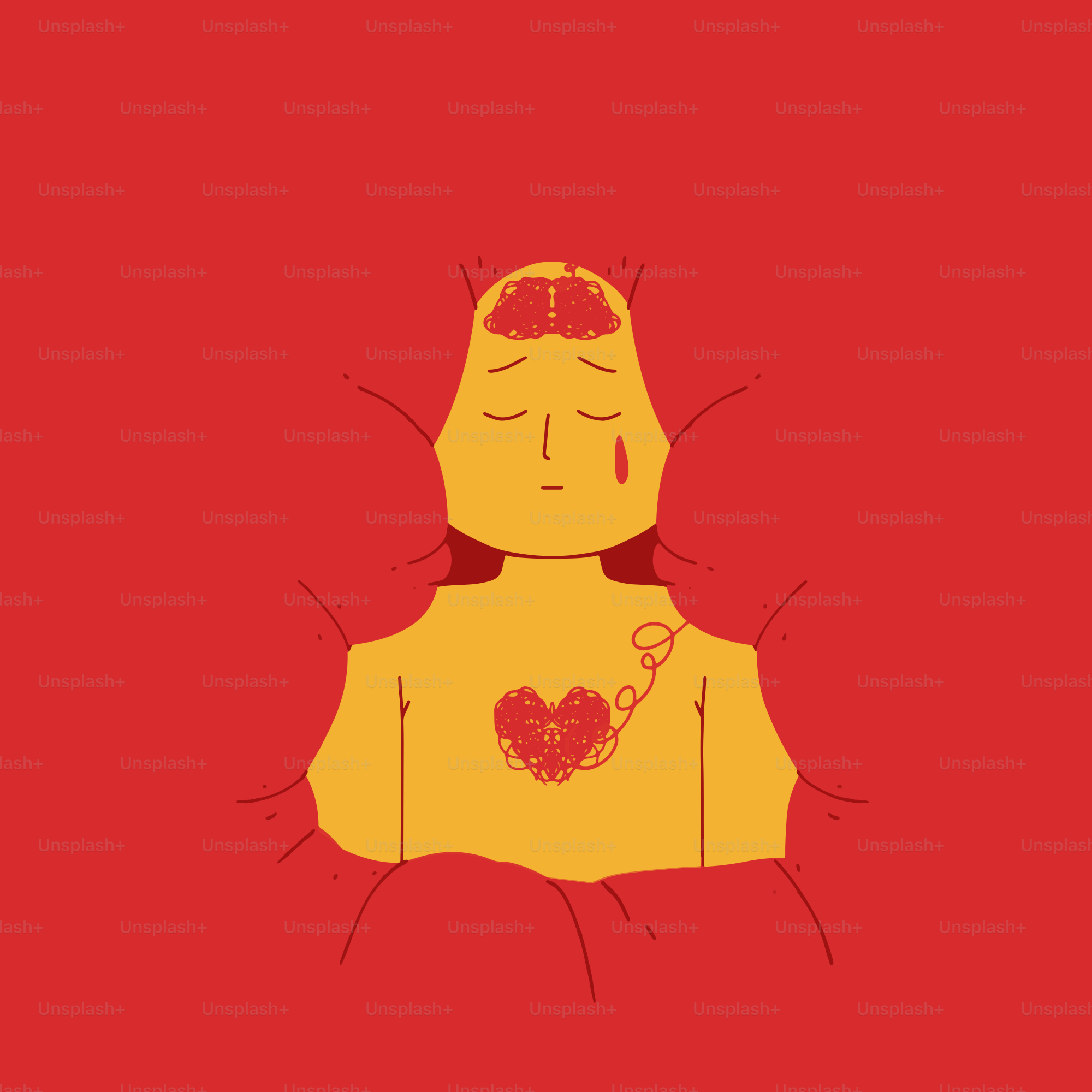 A woman with a heart on her chest