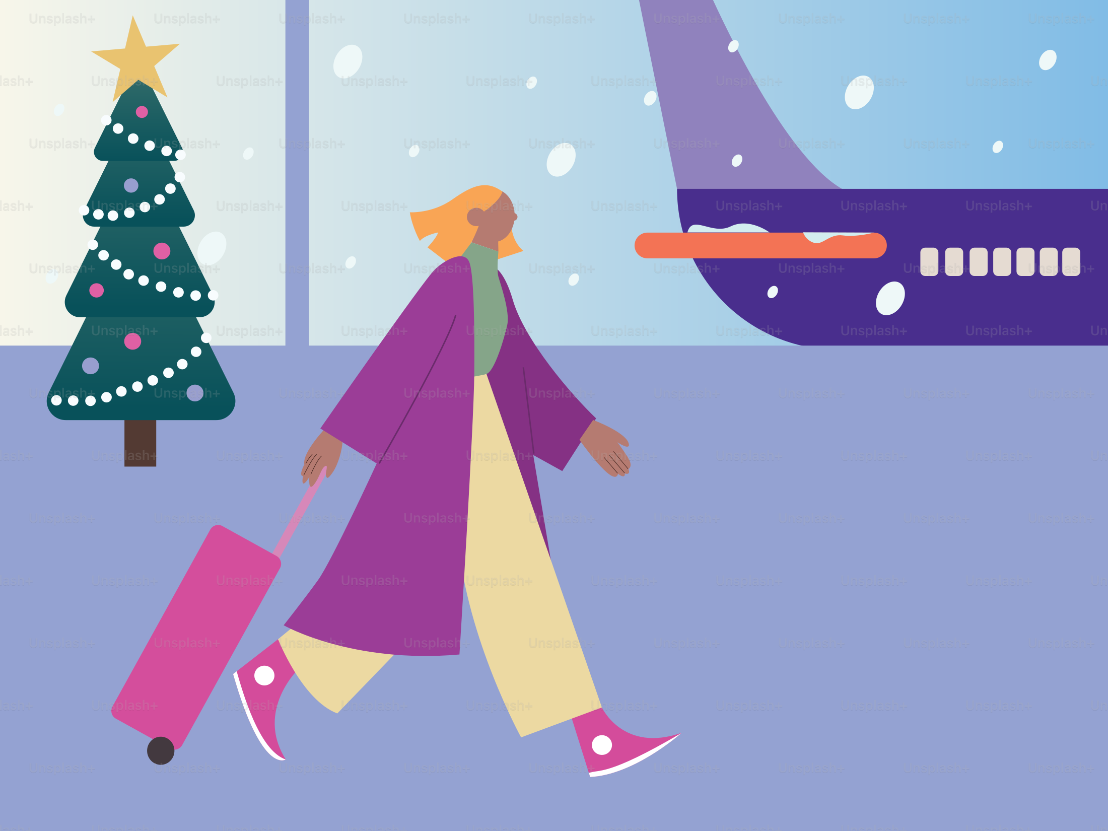 A woman walking down a street with a suitcase