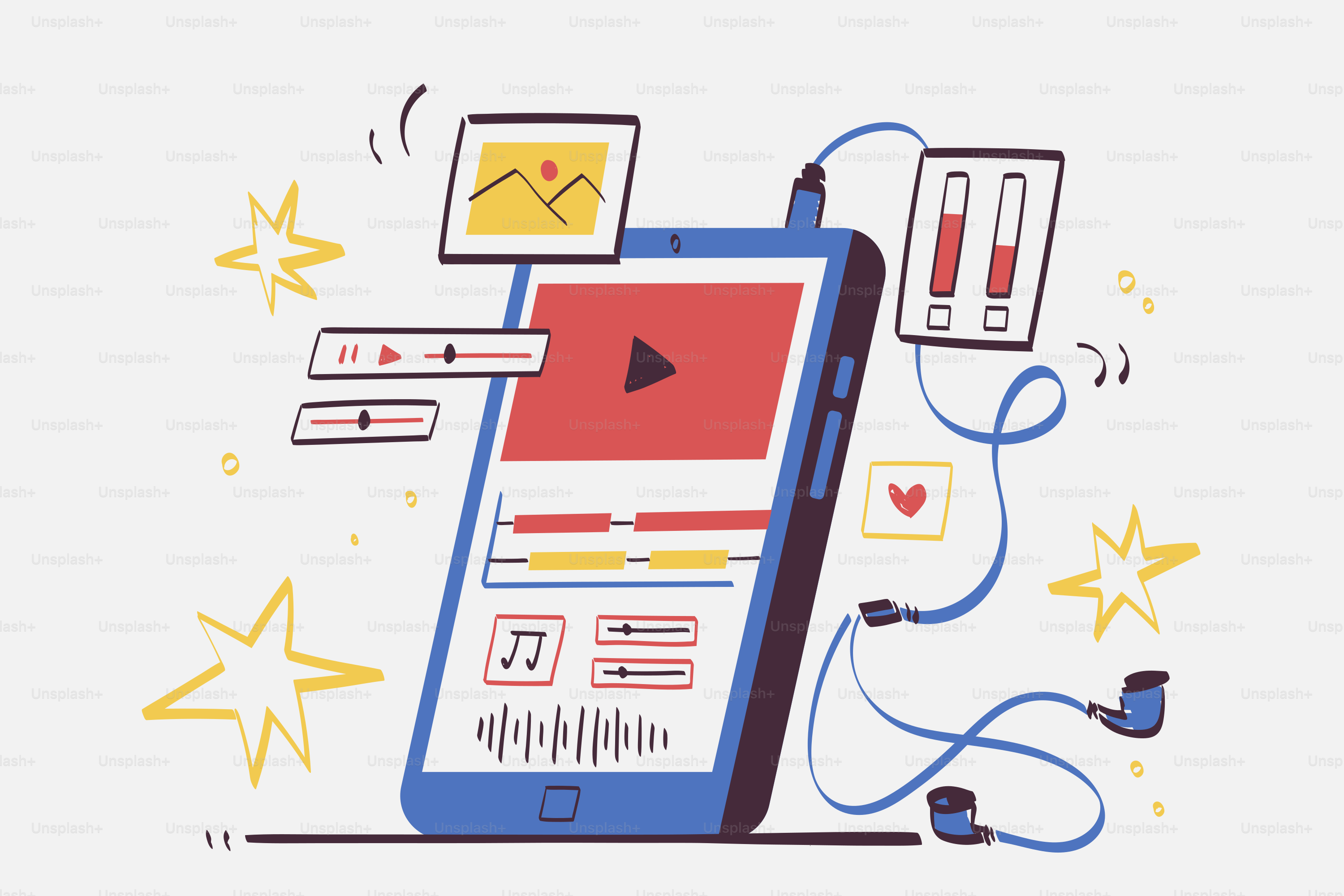 A cell phone with a video playing on it