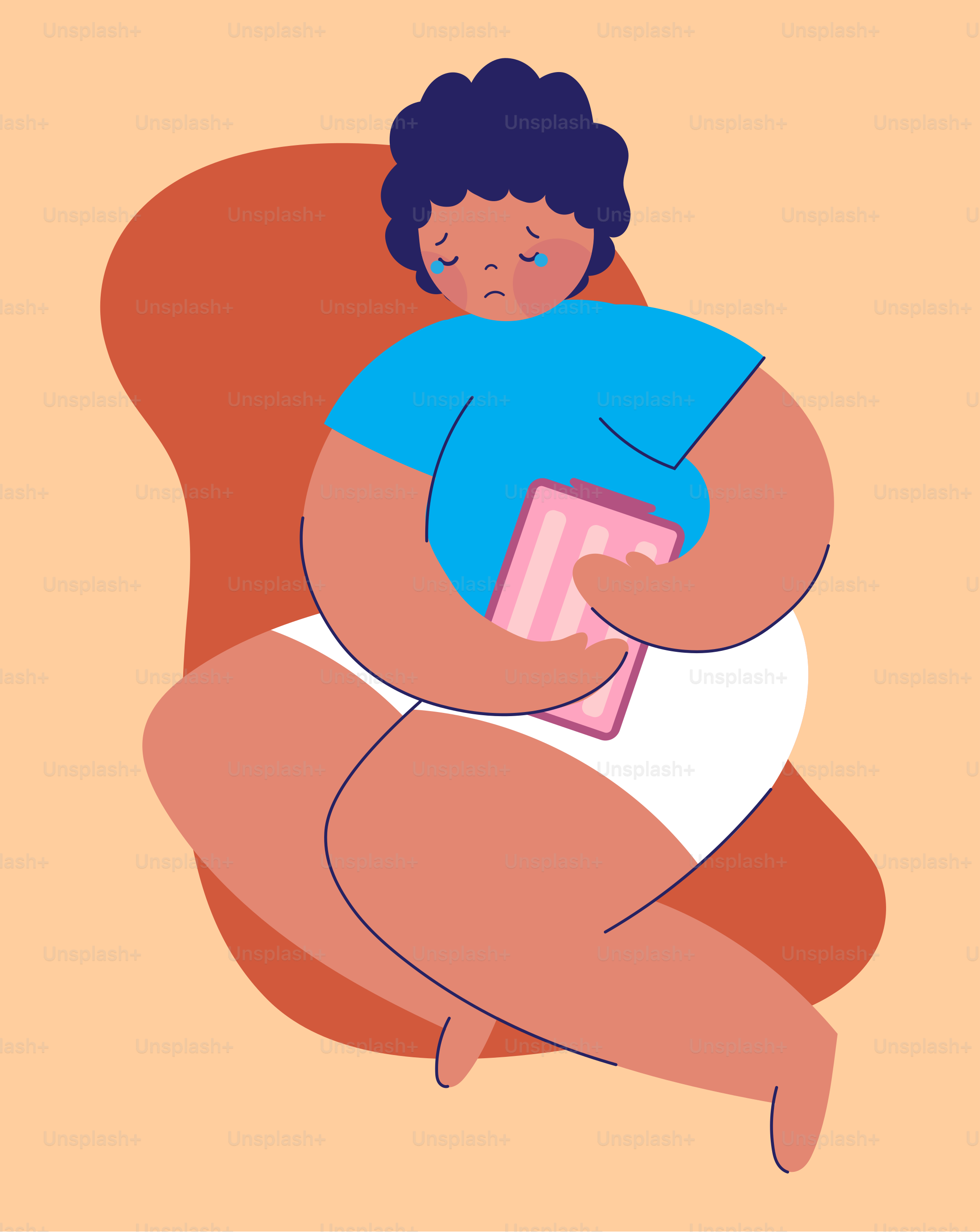 A woman sitting on a chair with a book in her lap