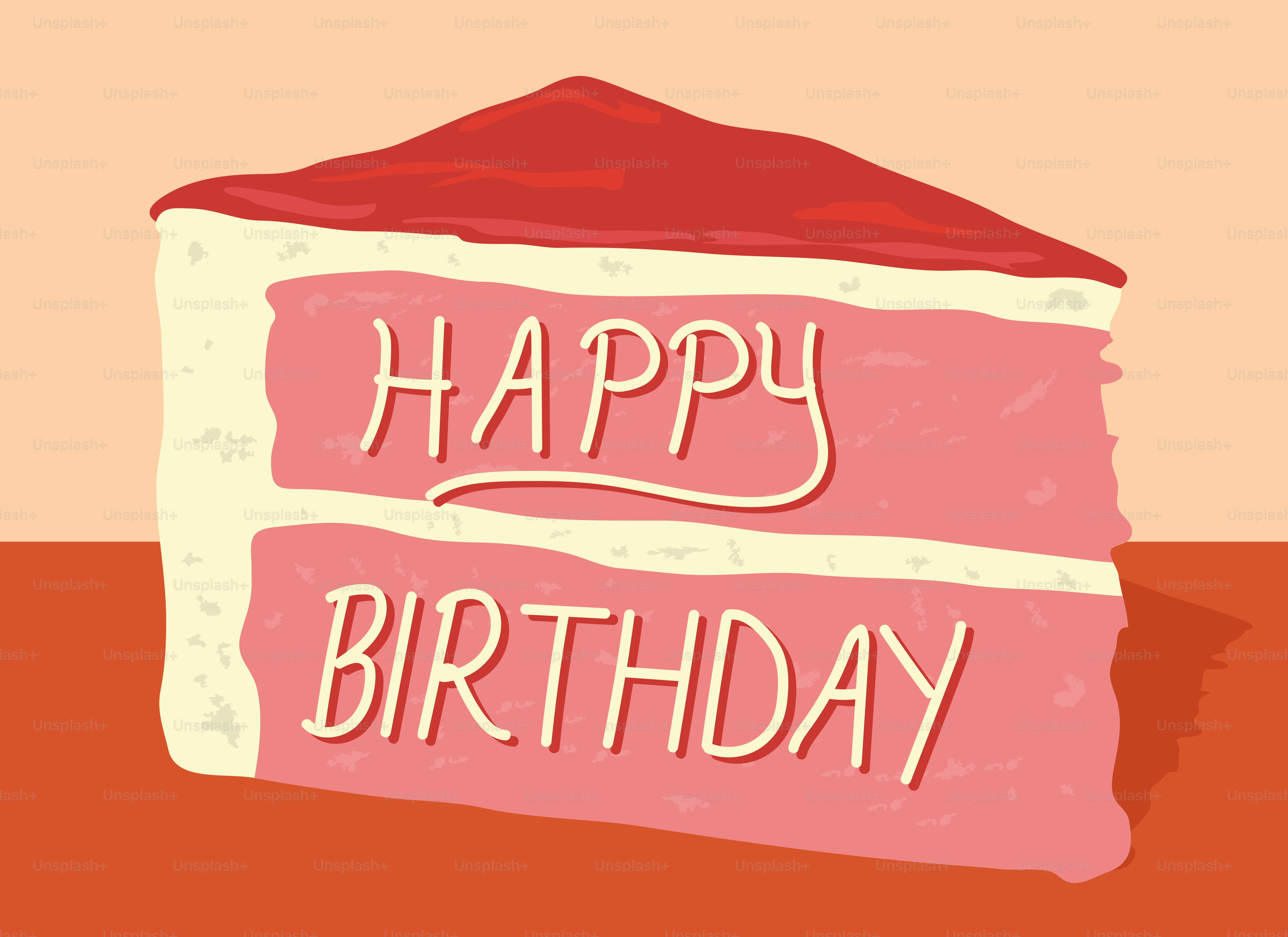 ケーキの一切れに「お誕生日おめでとう」と書かれていました