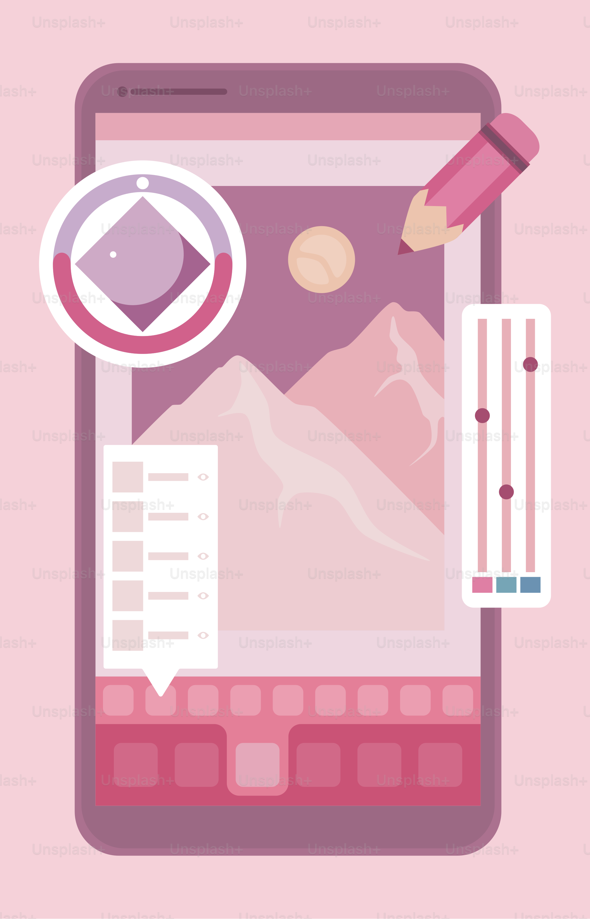 A tablet with a pencil and a piece of paper on top of it