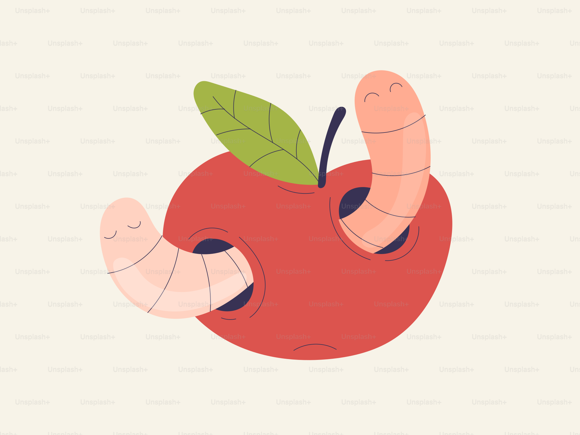 An apple with a worm inside of it vector – Bug Image on Unsplash