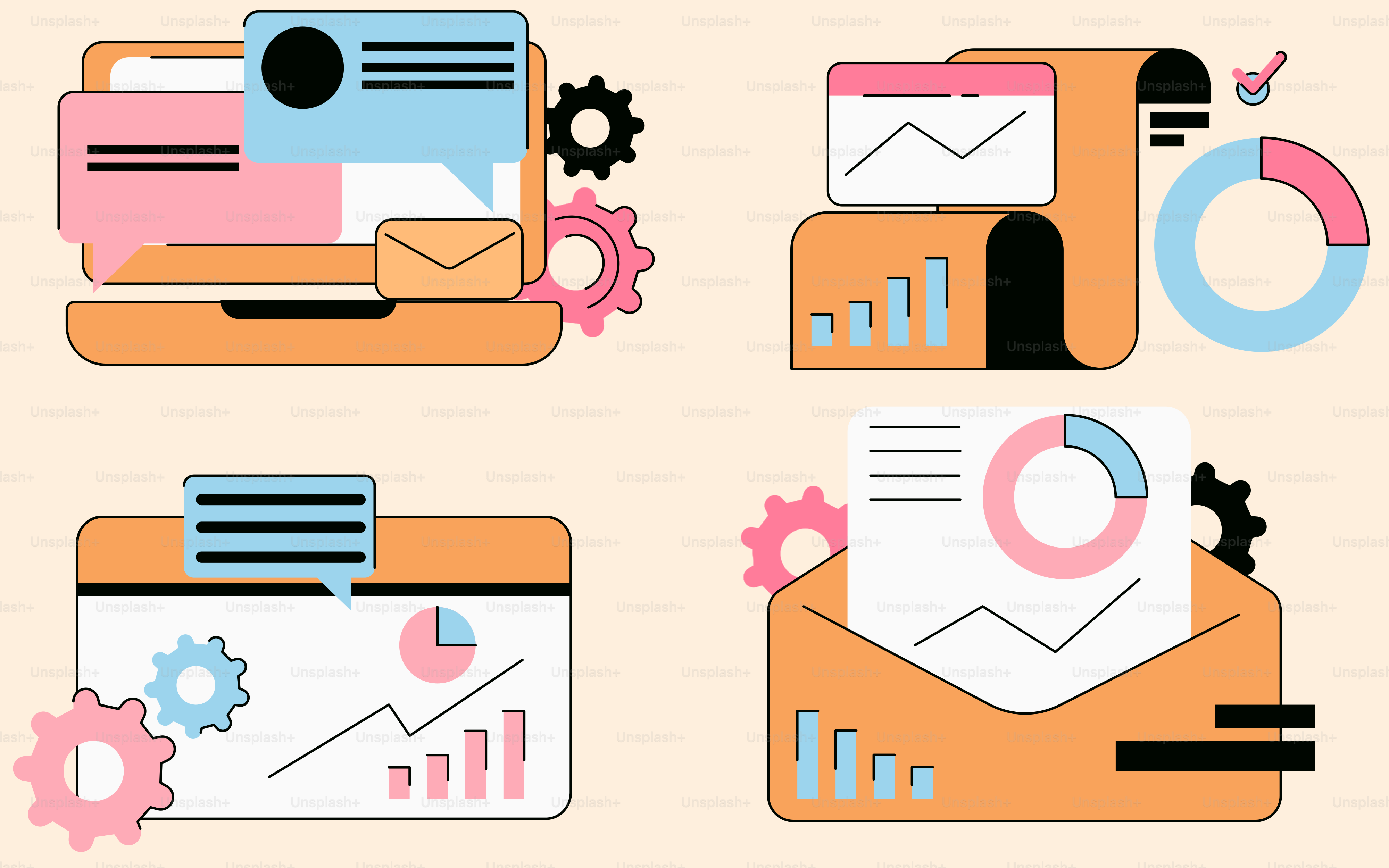 Eine Reihe von flachen Design-Icons verschiedener Gegenstände