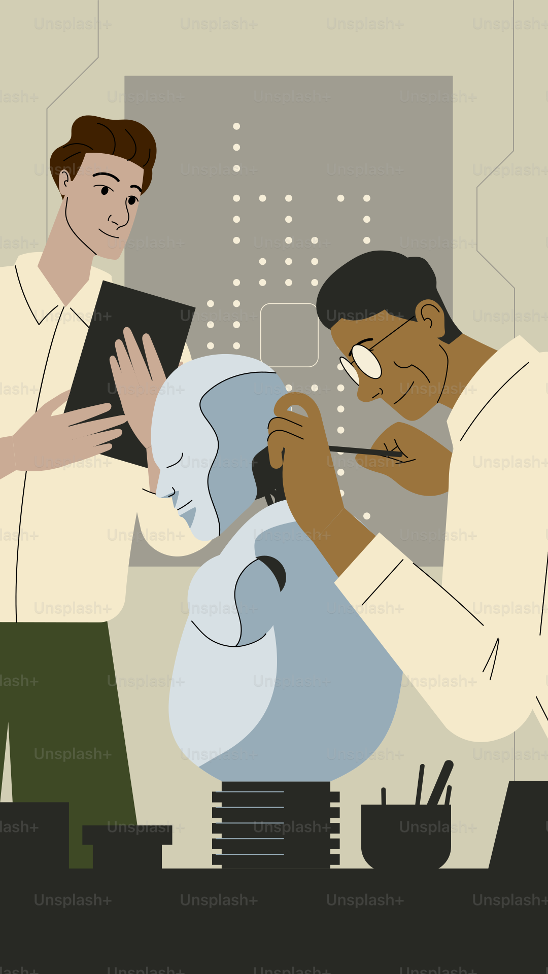 A couple of men standing next to each other