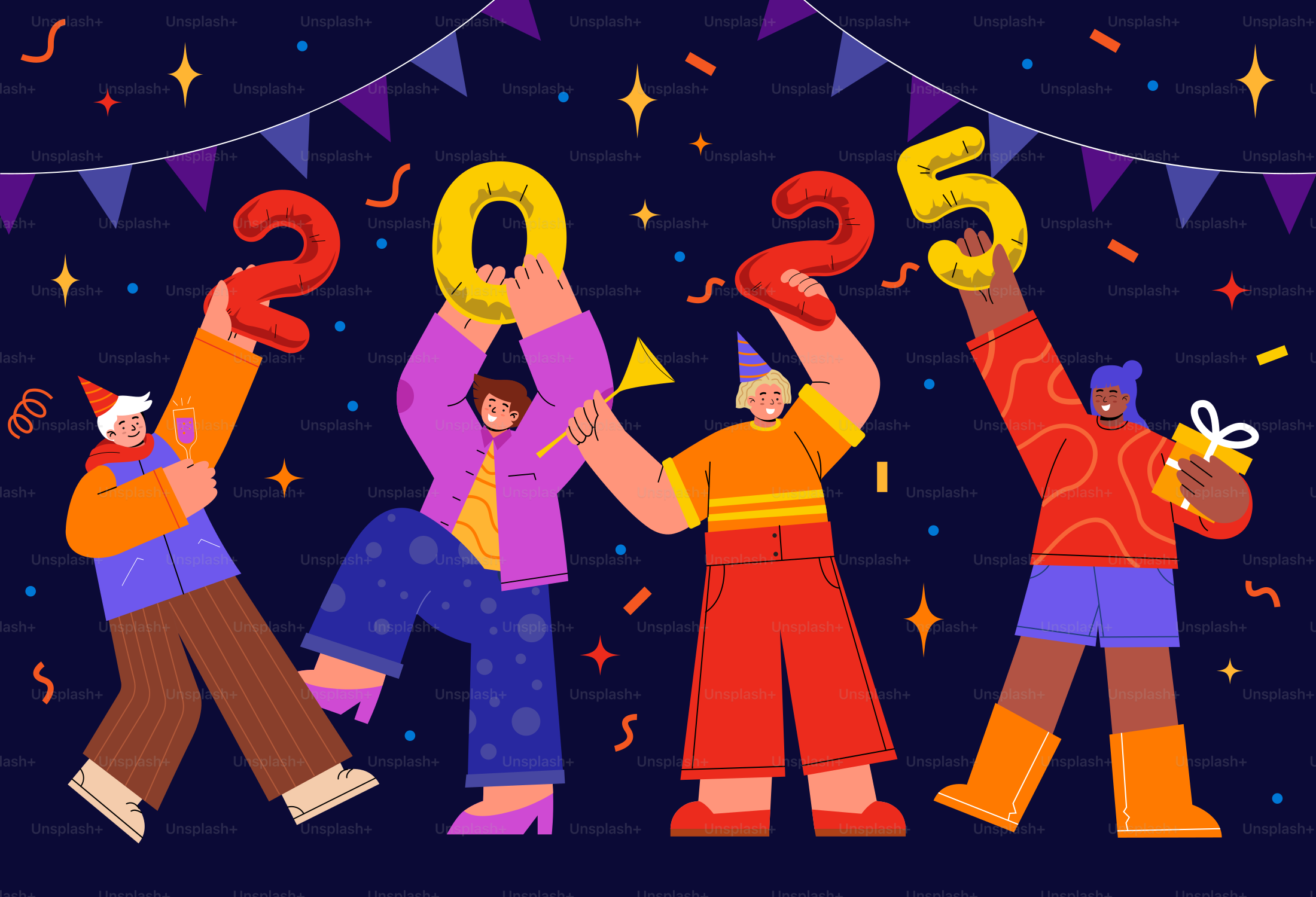 A group of people celebrating a new year's eve