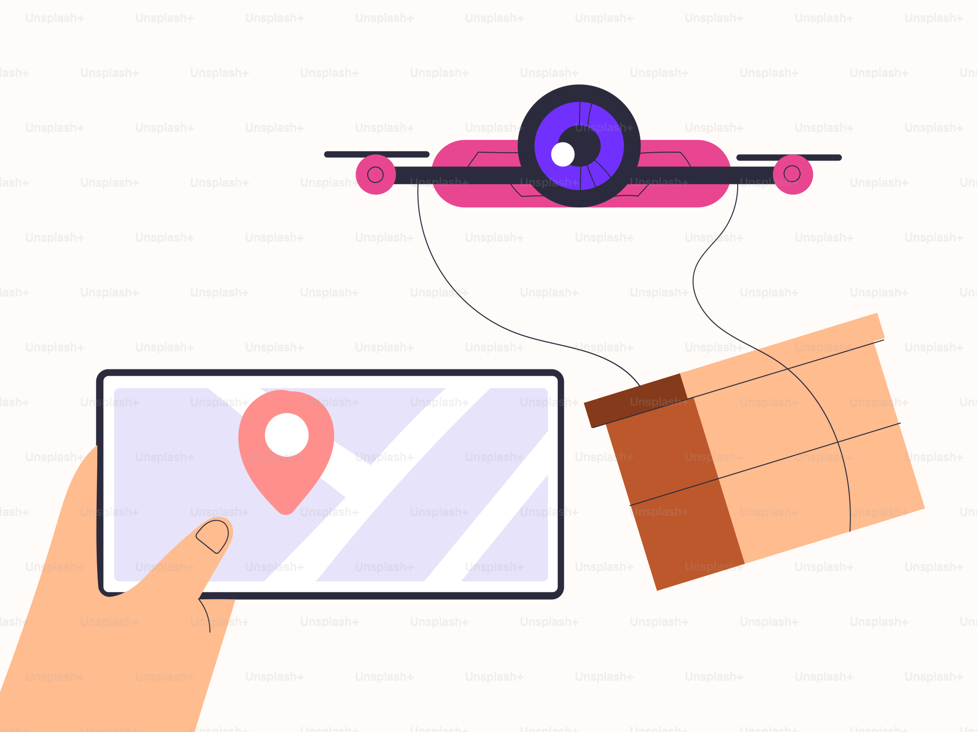 A hand holding a smart phone with a map on it