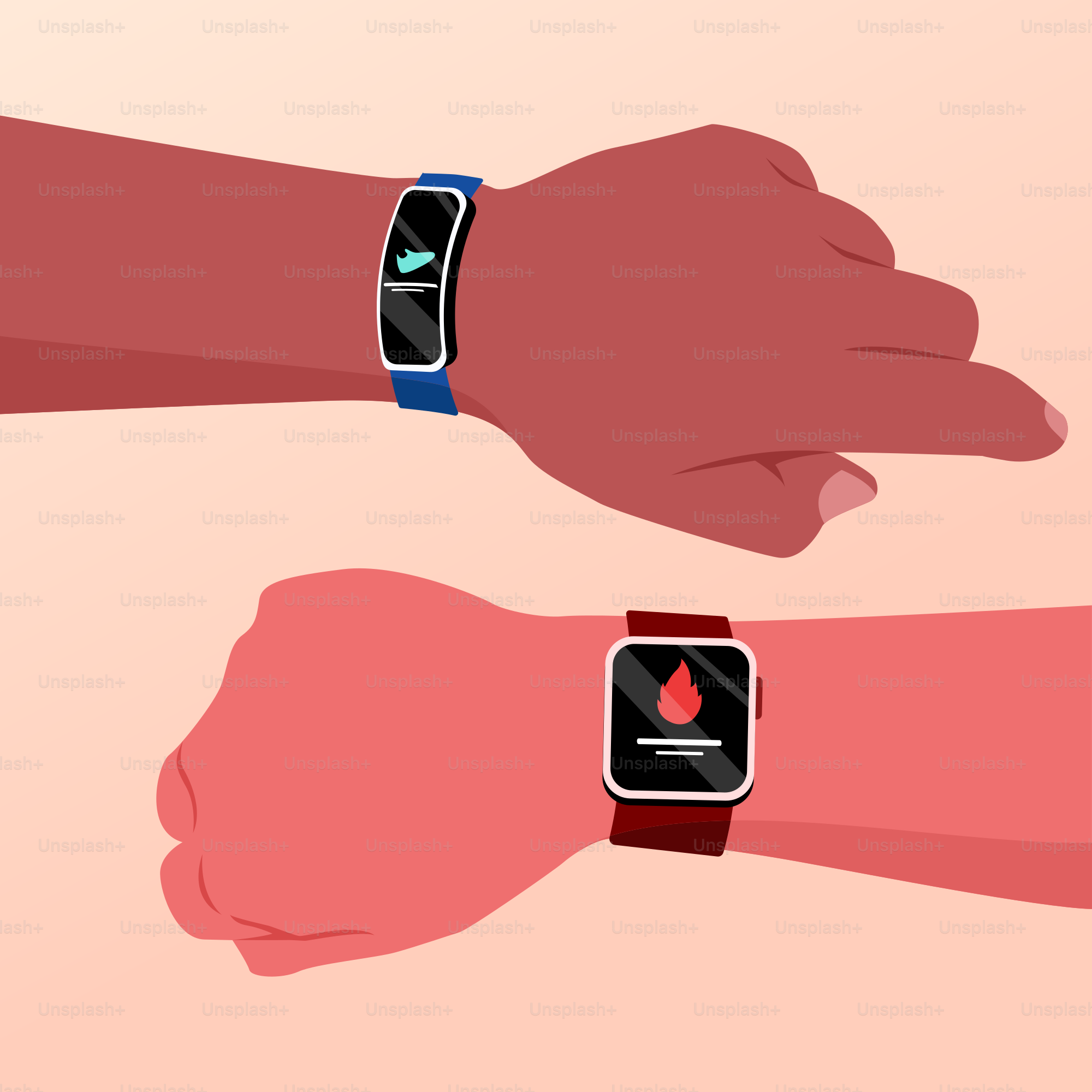 Ein paar Armbanduhren, die übereinander sitzen