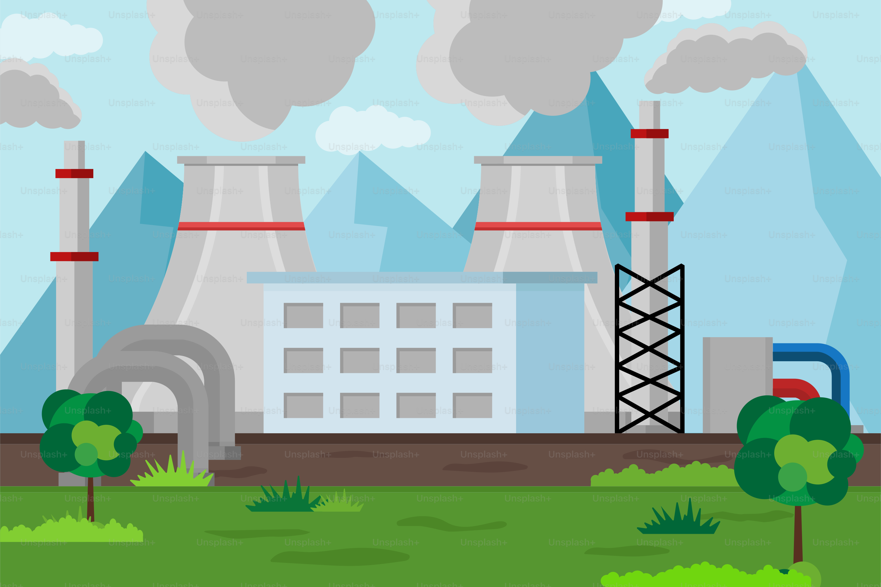 Una fábrica de la que sale humo