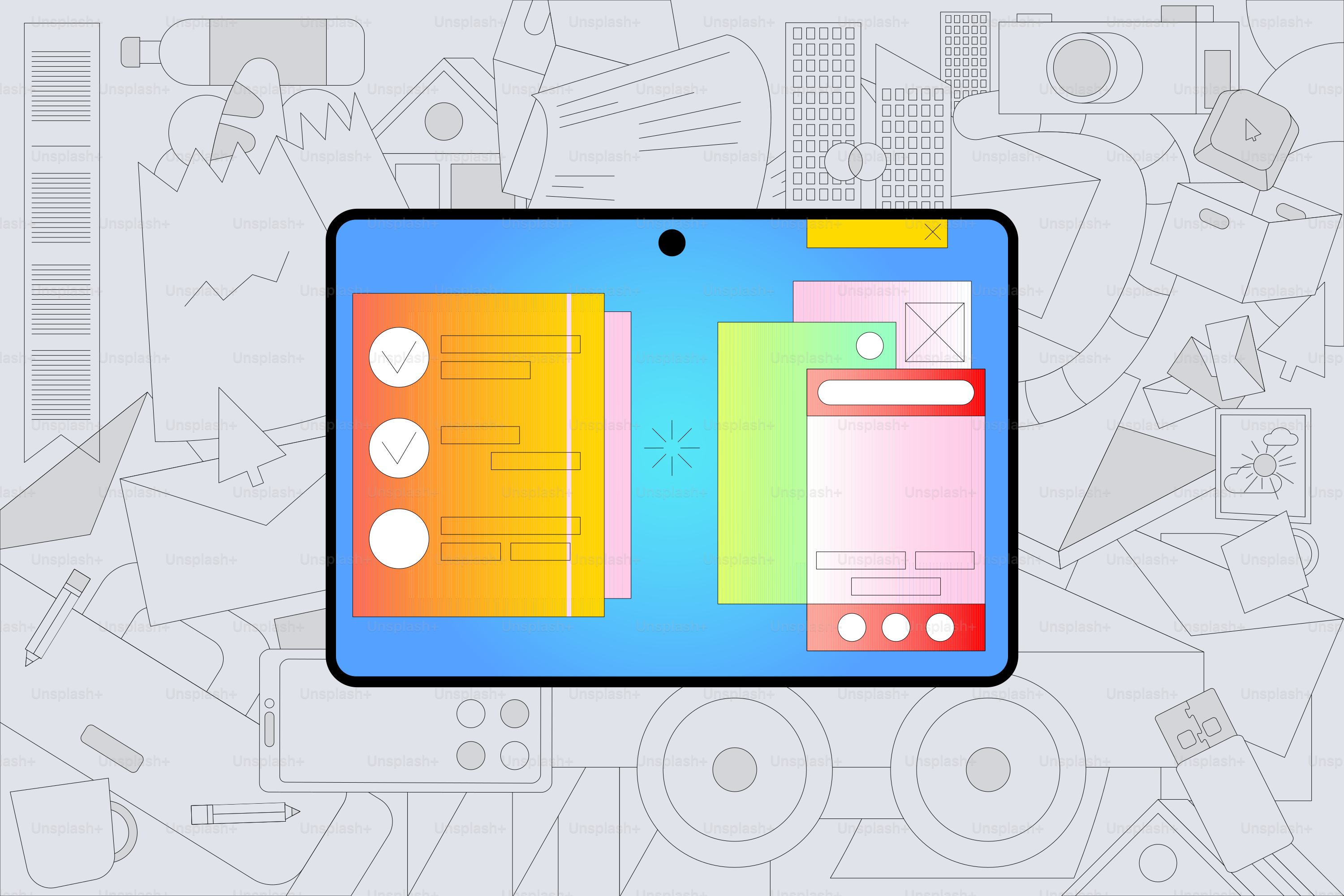 A computer screen with a drawing of a book on it