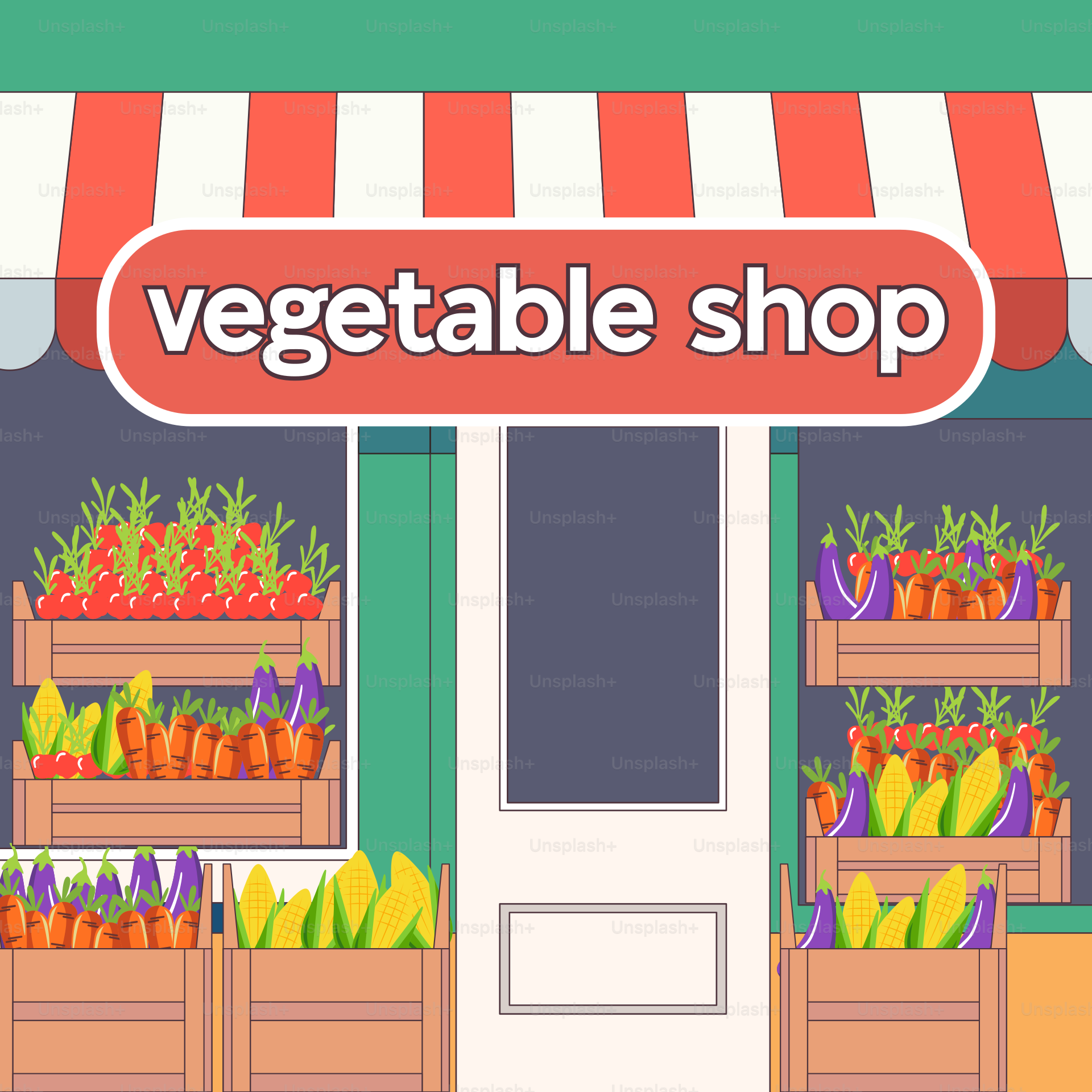 Un negozio di verdure con un'insegna che dice negozio di verdure