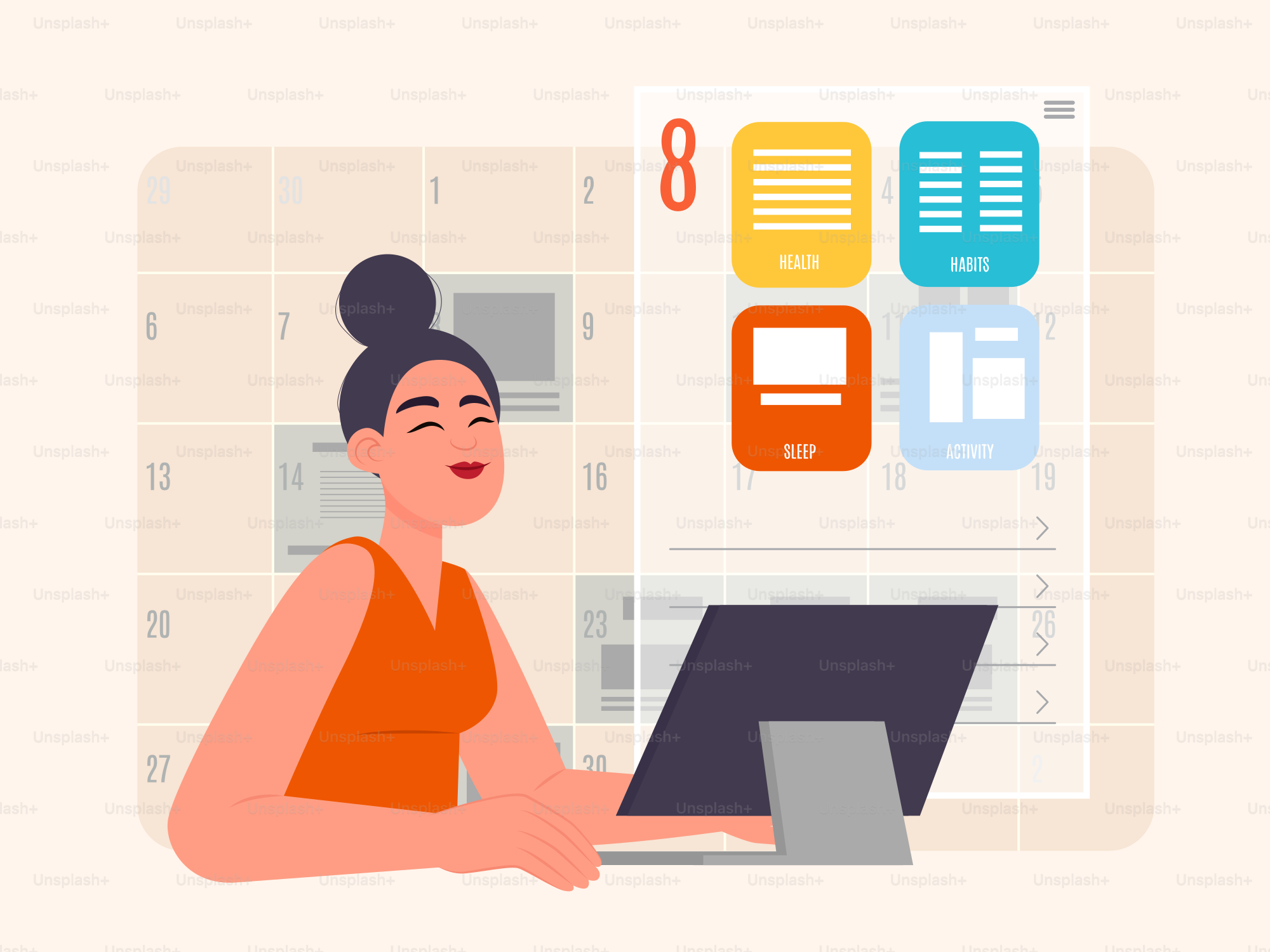 Une femme assise devant un ordinateur portable