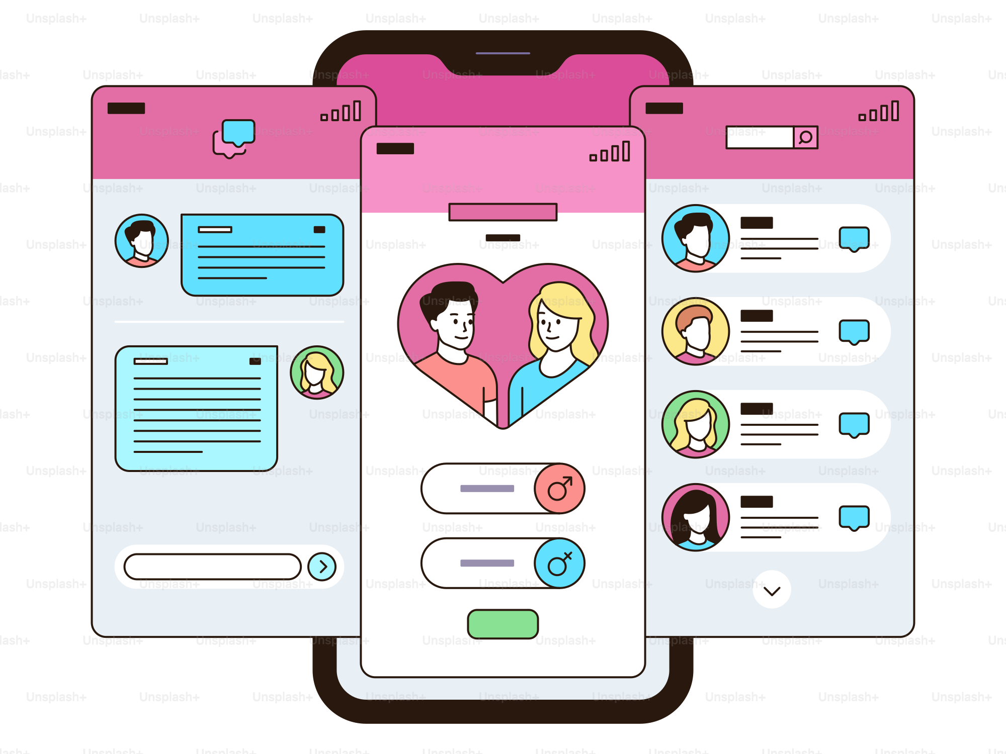 Dois smartphones com ícones diferentes