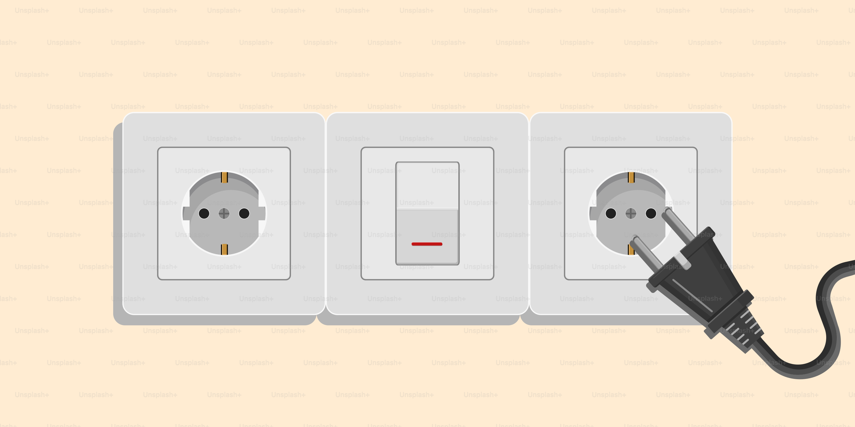 Une prise électrique avec une prise attachée