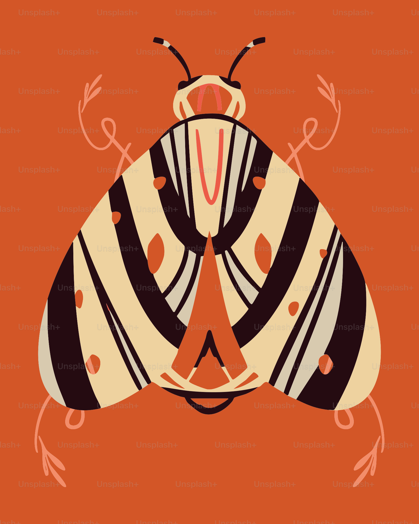 A picture of a bug on an orange background vector – Illustration Image ...