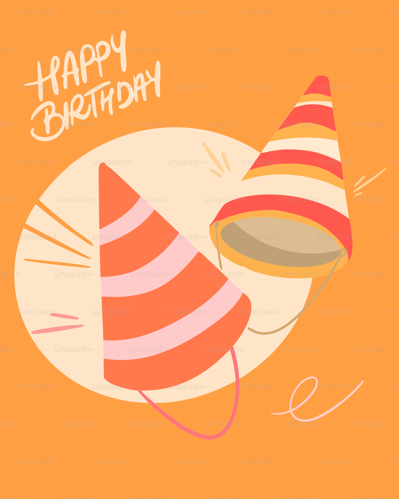 Un biglietto d'auguri con un cappello da festa vettoriale – Immagine di  Sfondo su Unsplash, image size:3000x3750