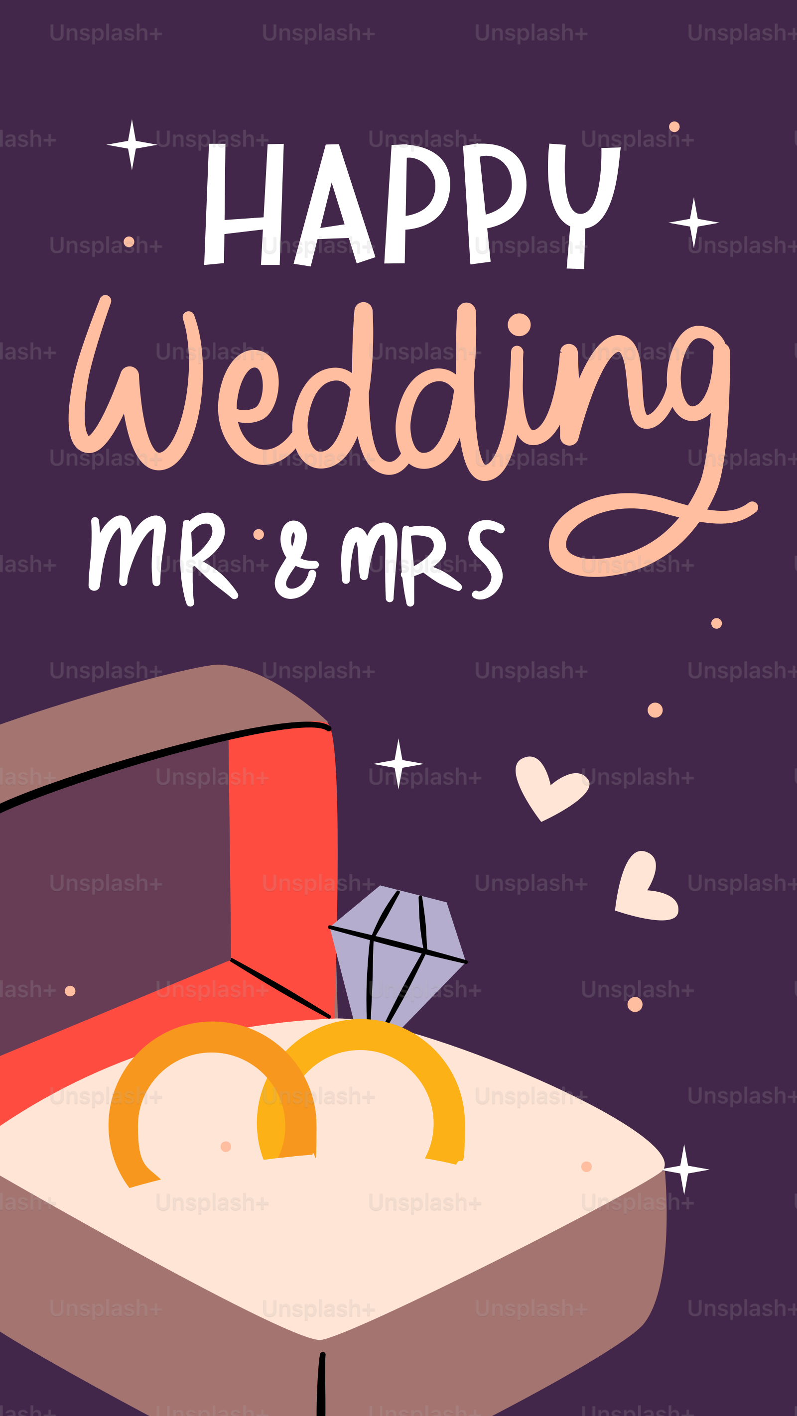 Eine Hochzeitskarte mit einem Ring in einer Schachtel