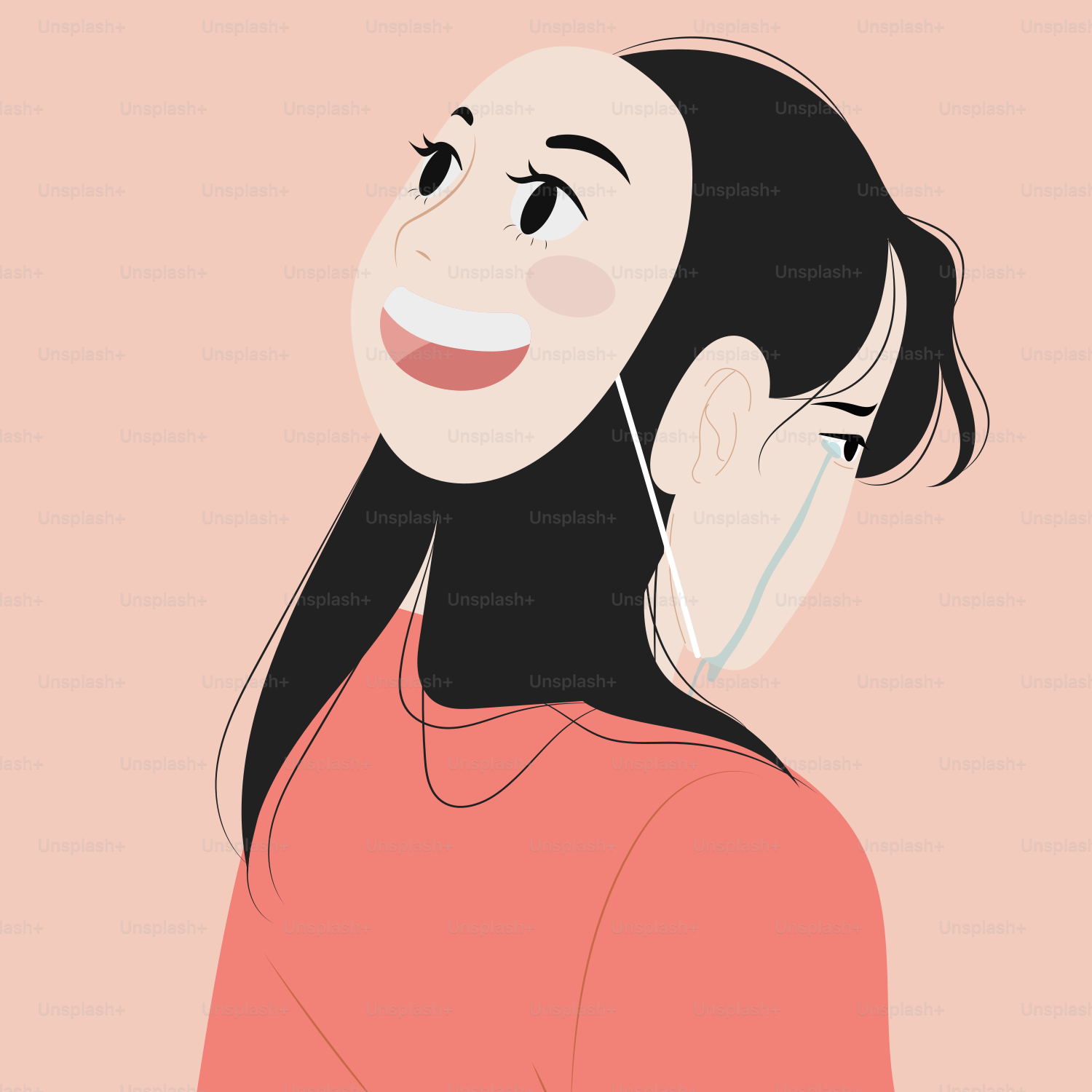 Eine Frau mit einem Lächeln im Gesicht