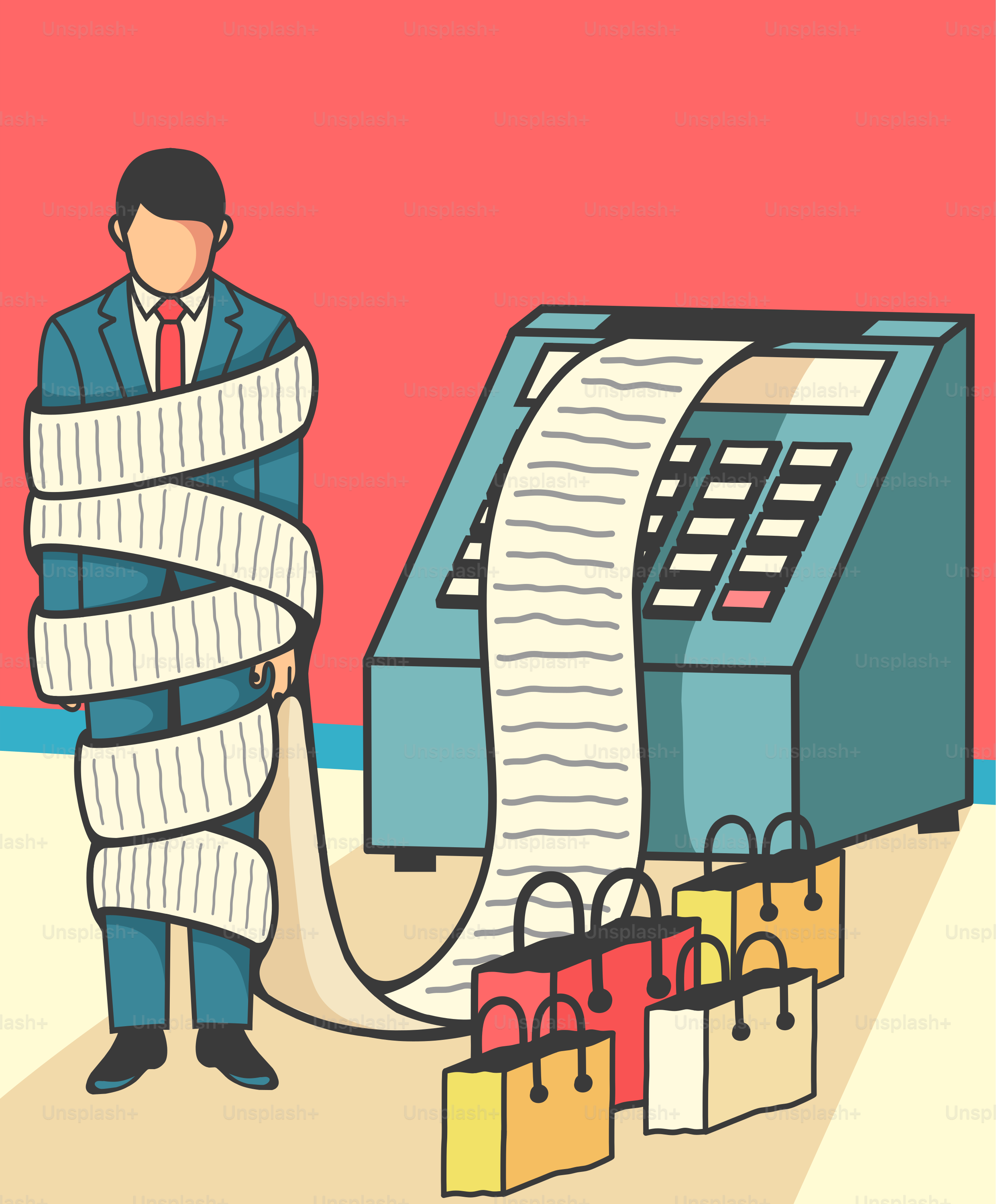 A man in a suit and tie holding a large piece of paper next to a