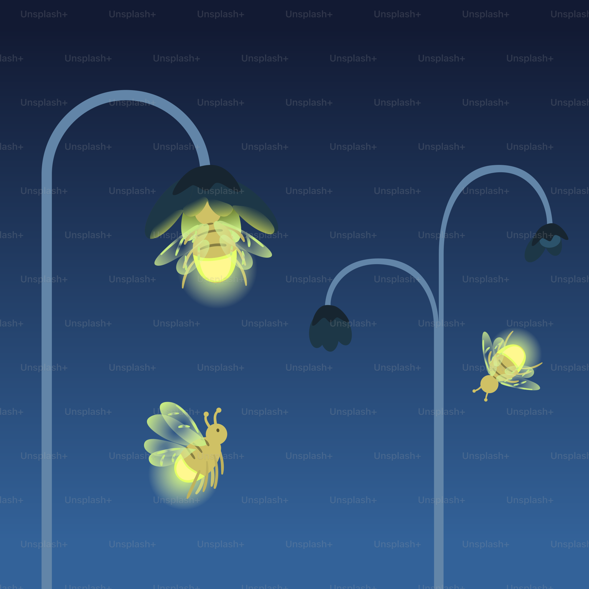 Ein paar Lichter, die an einem Pfahl hängen