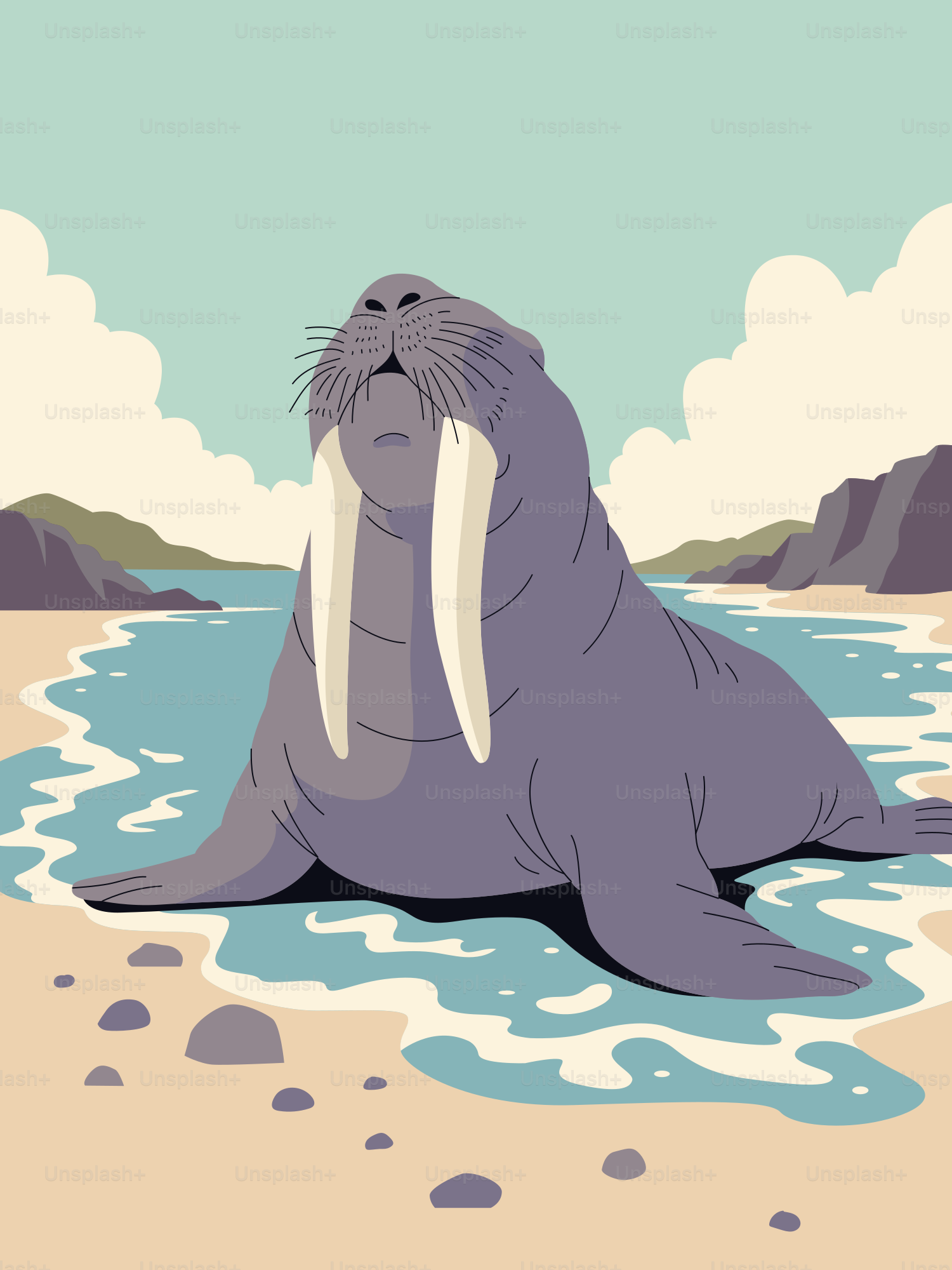 A seal is sitting on the beach near the water