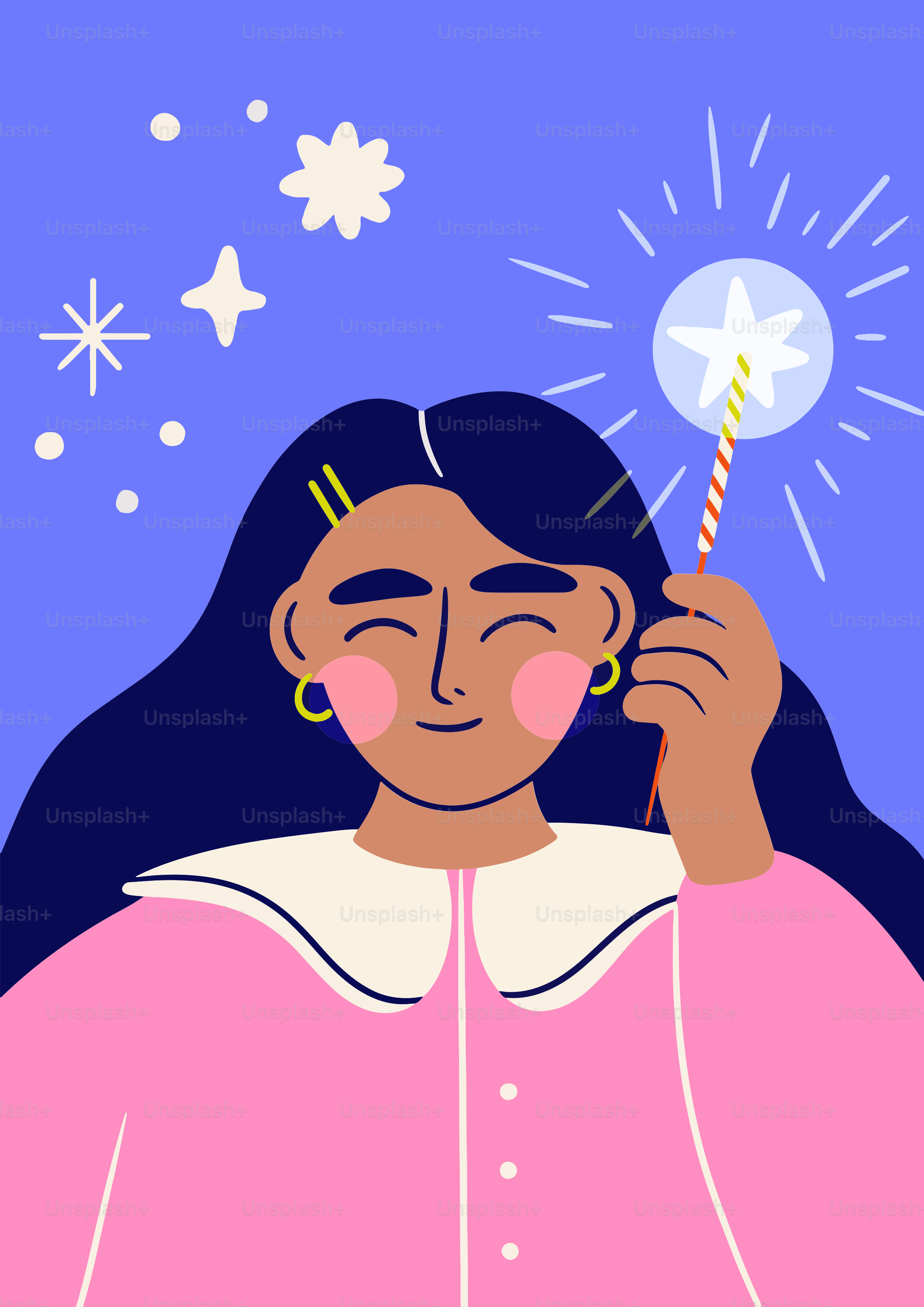 A woman holding a sparkle wand in her hand