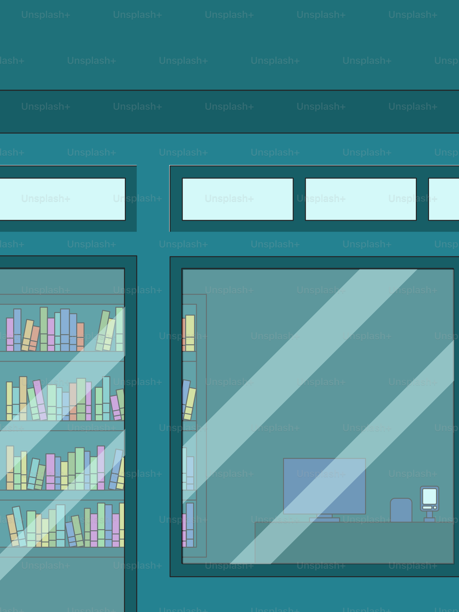 A store front with books on the shelves