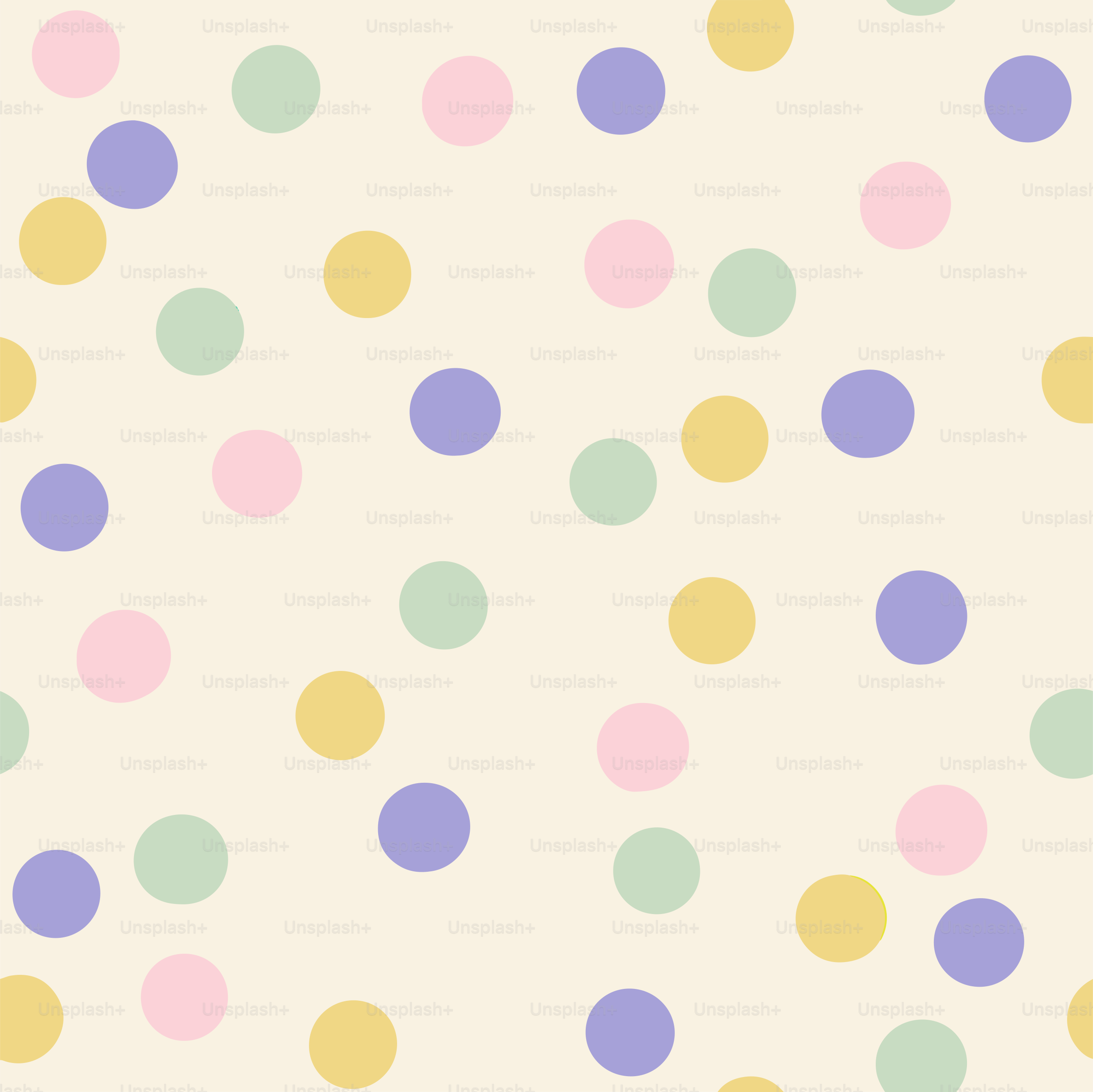 A white background with multicolored polka dots
