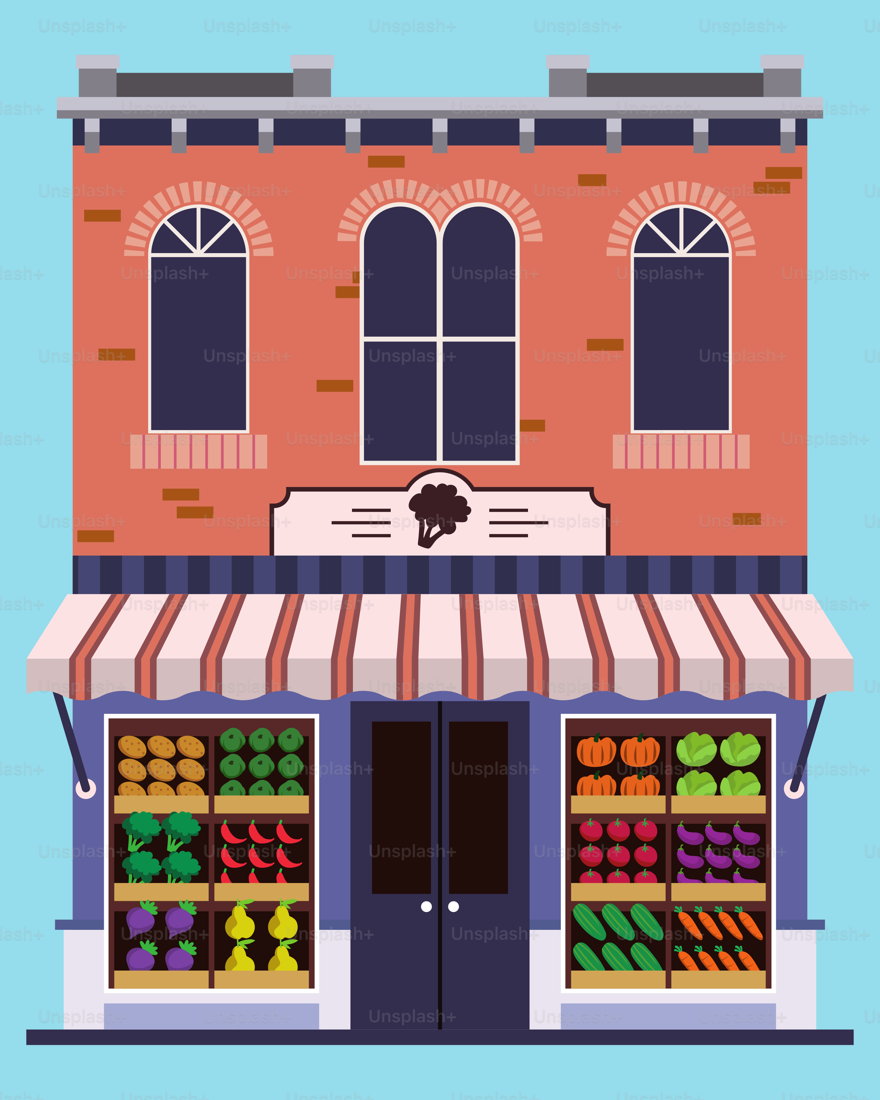 Un edificio con una vetrina e vetrate