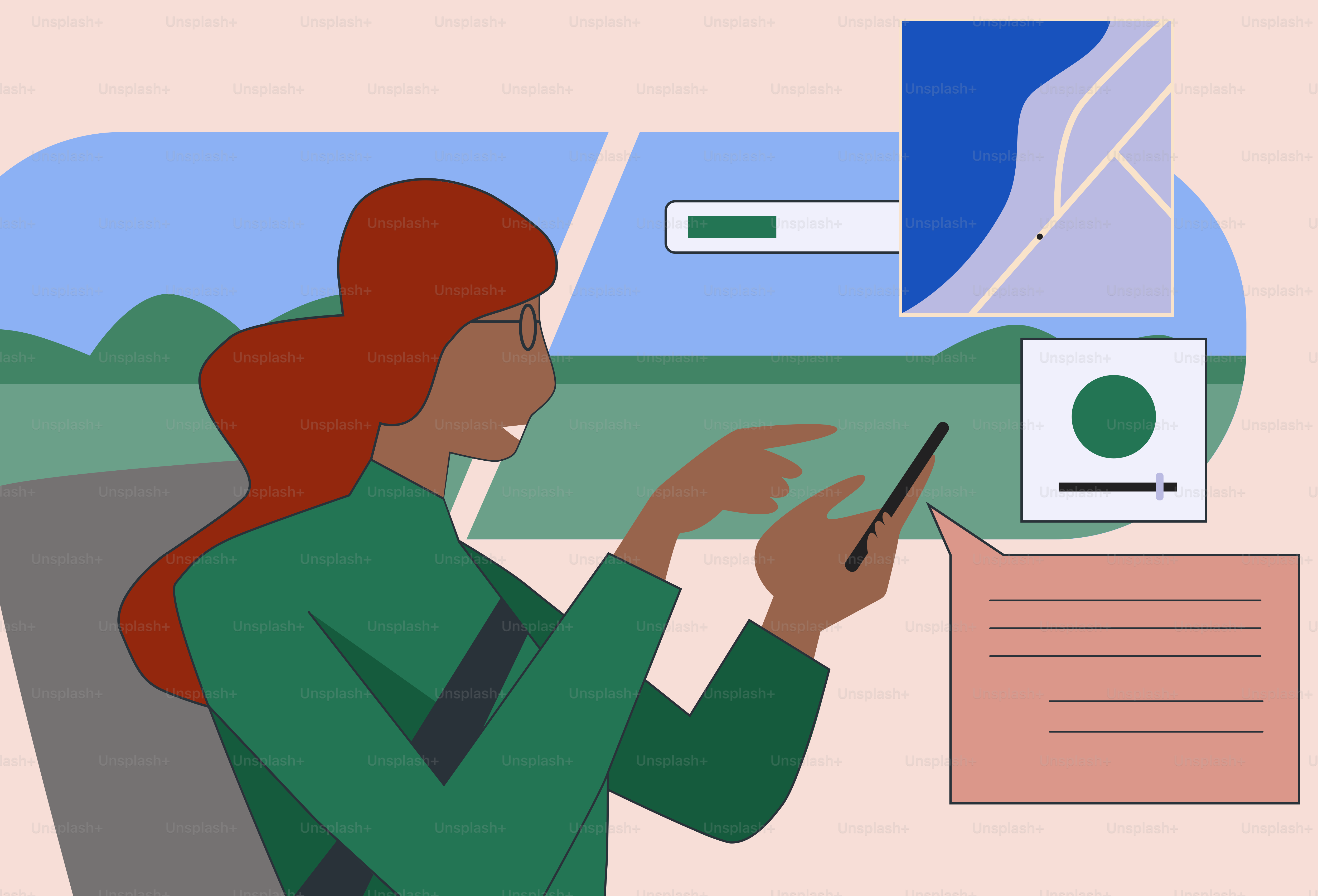 Una mujer sentada en un escritorio usando un teléfono celular