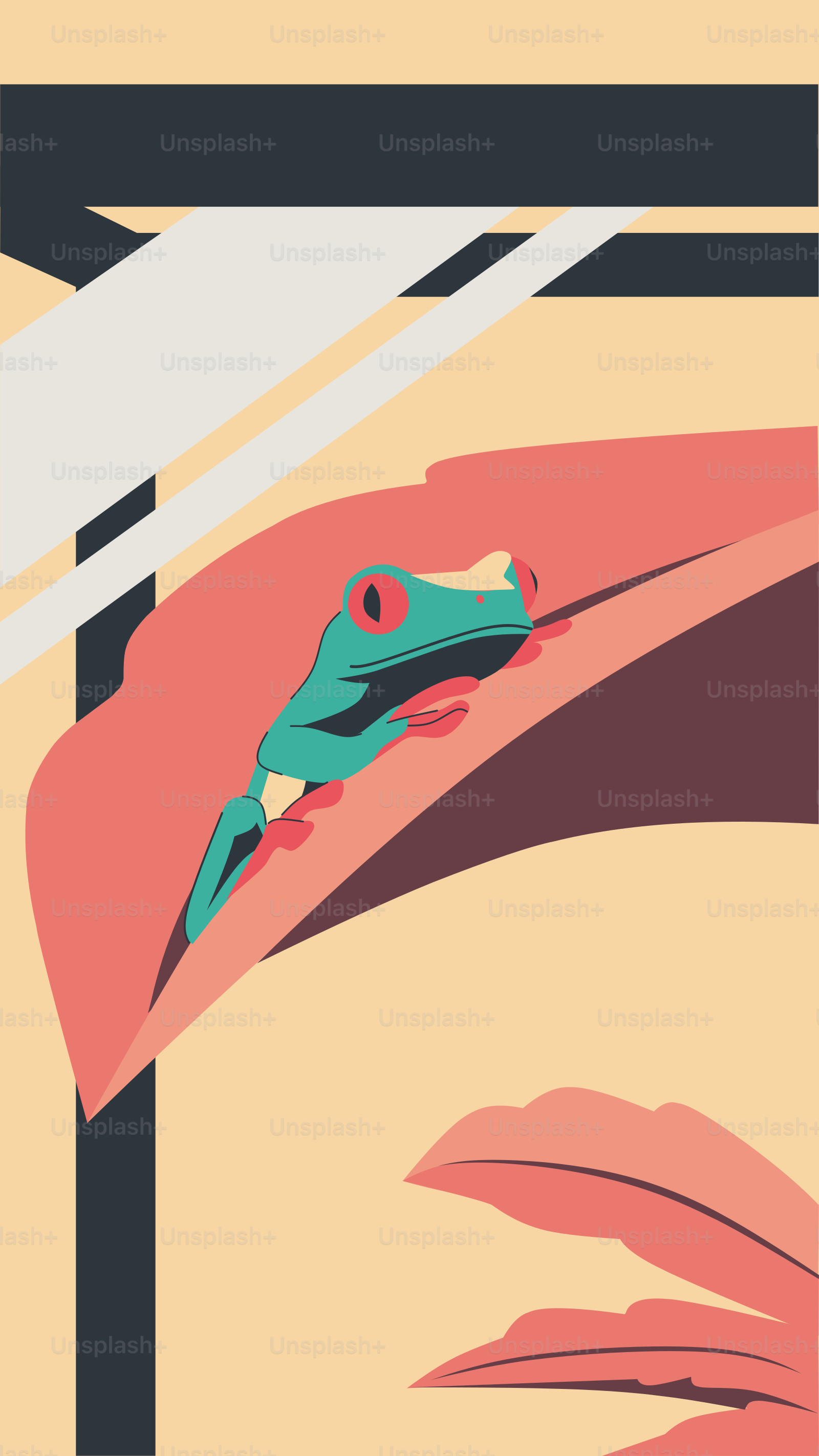 Une grenouille est assise sur le bord d’une fenêtre