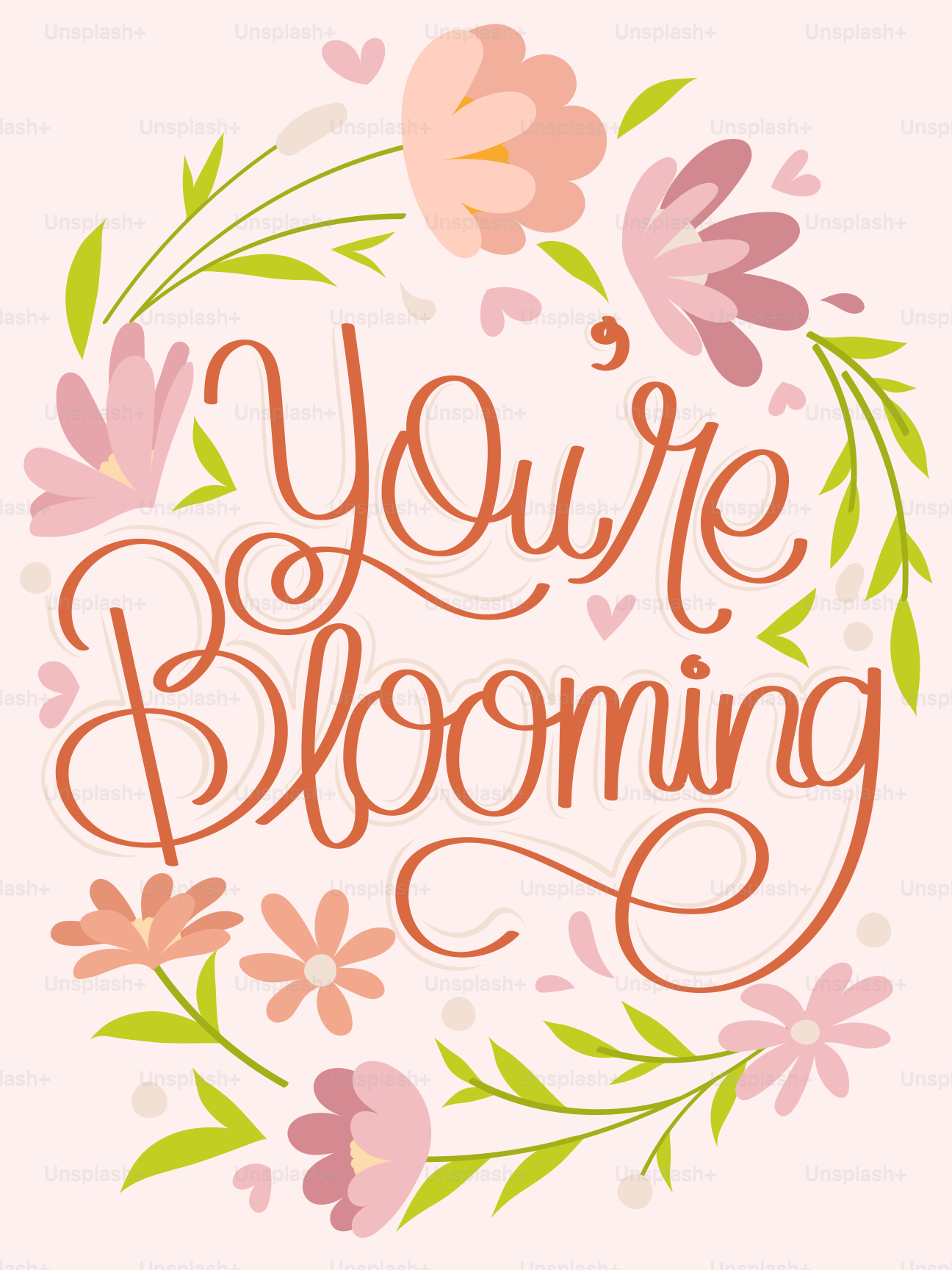 Tu épanouis dans une couronne florale avec les mots tu es épanouie