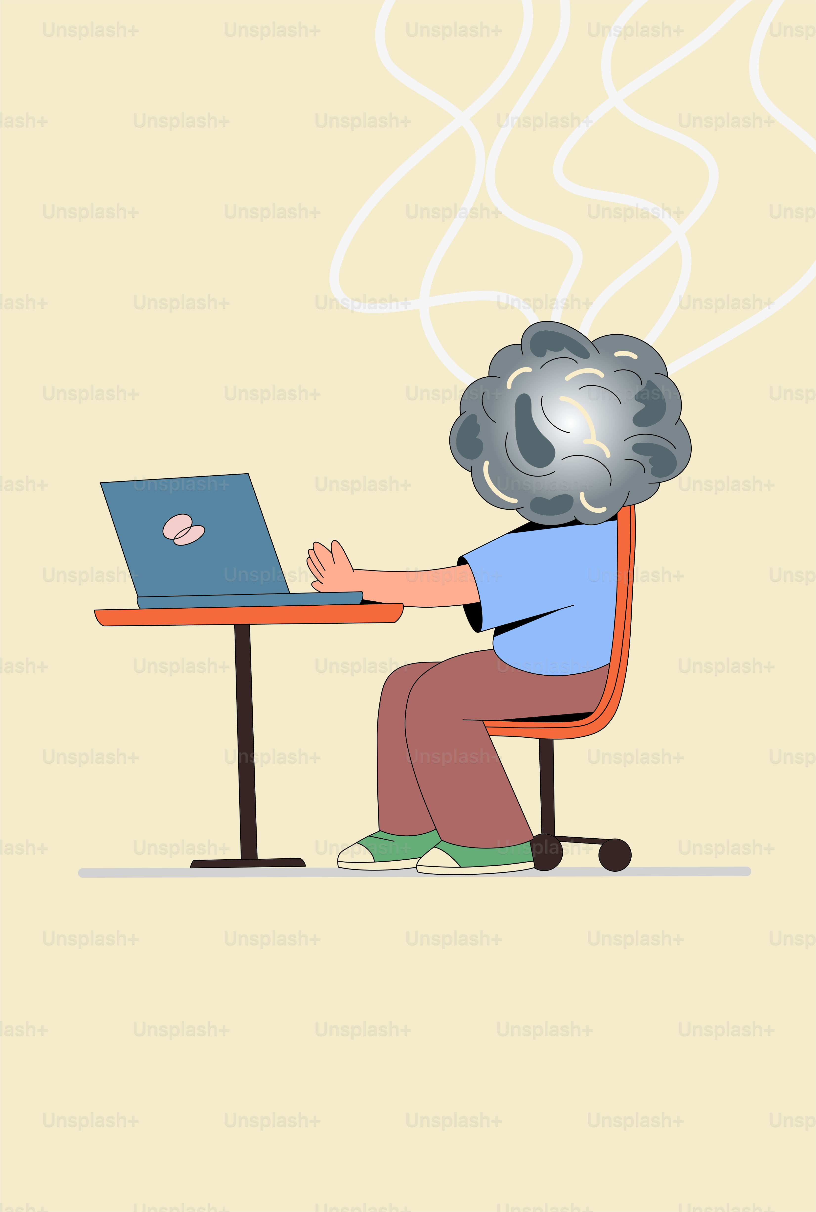 A man sitting at a desk with a laptop in front of him