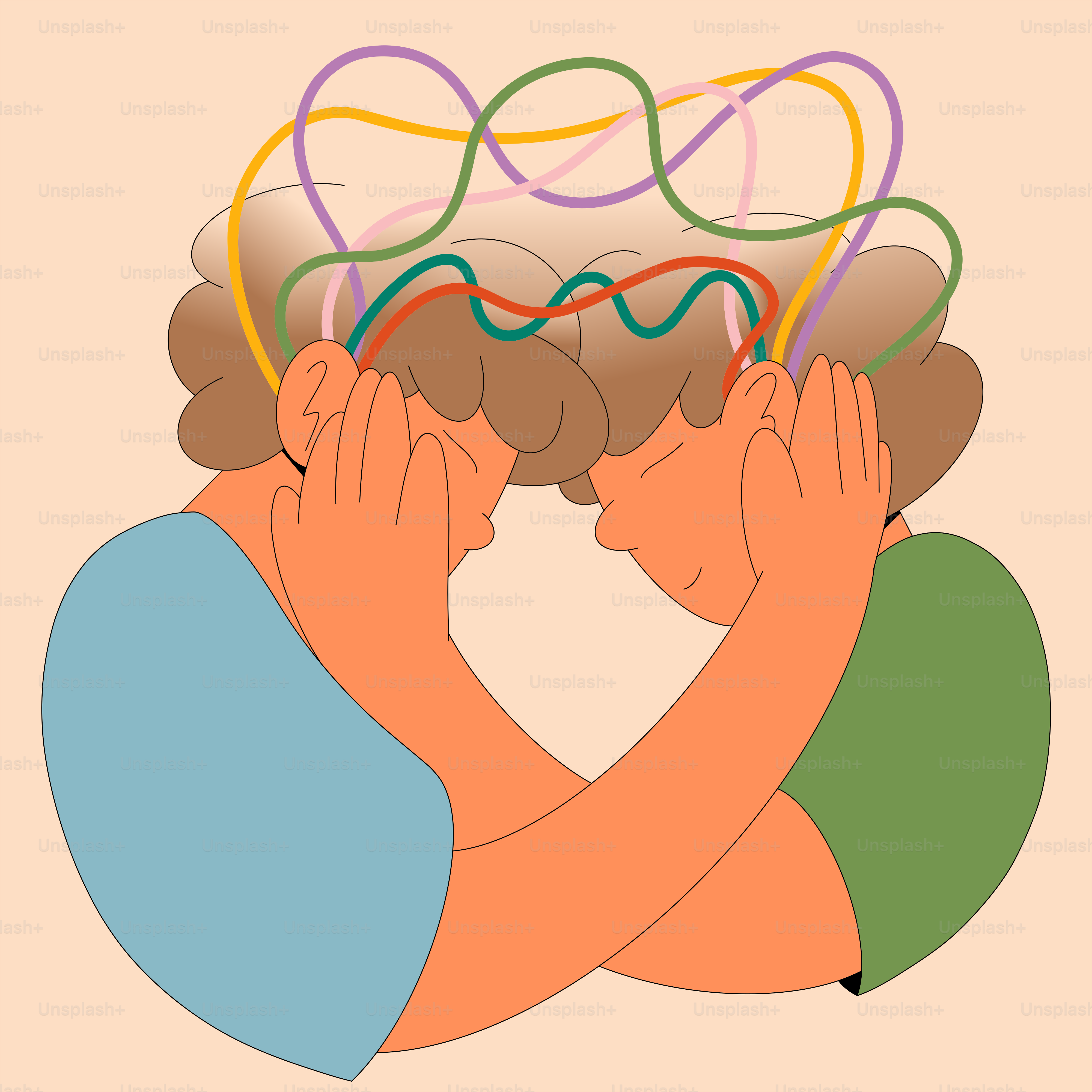 手で目を覆う人