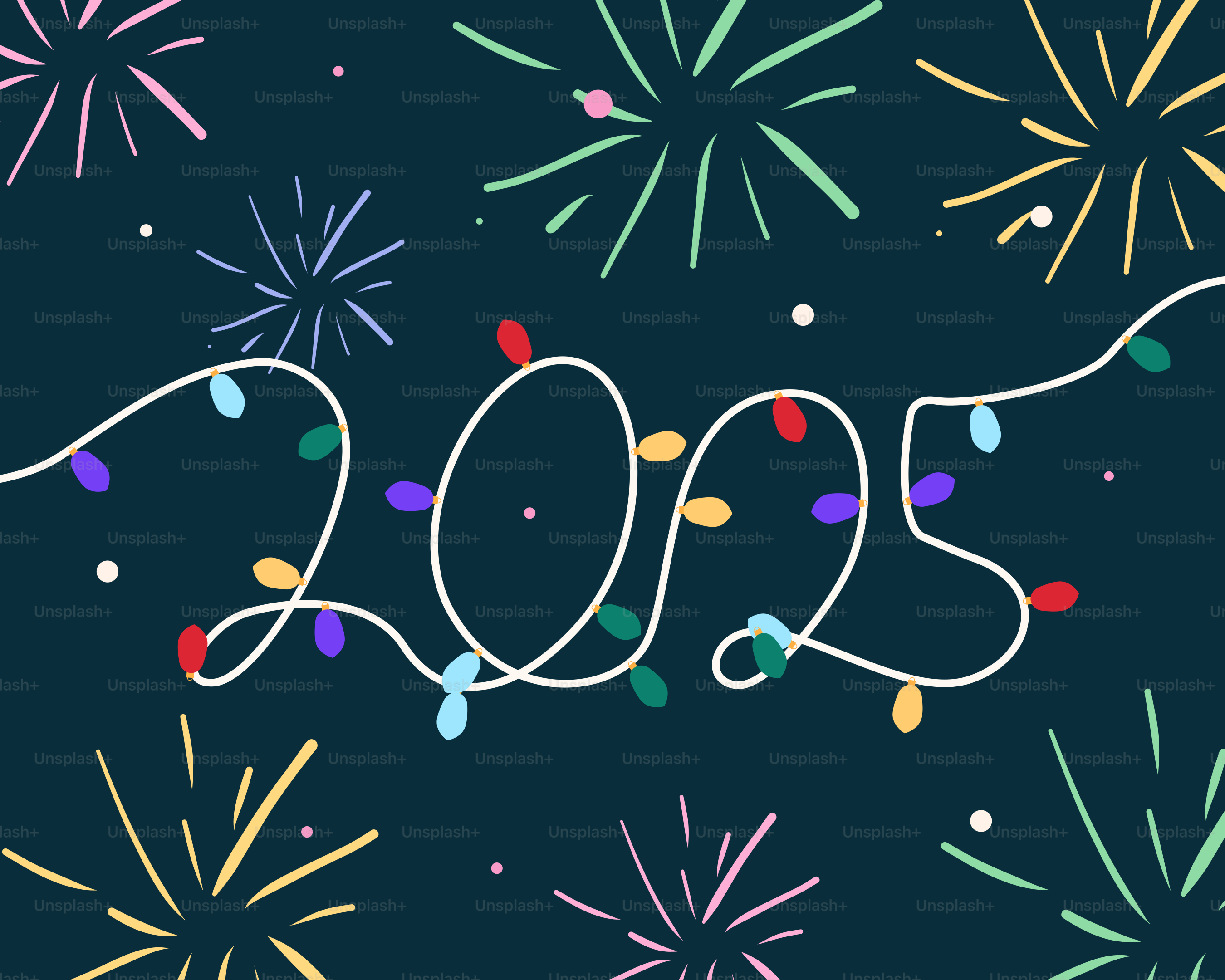 A happy new year's card with fireworks