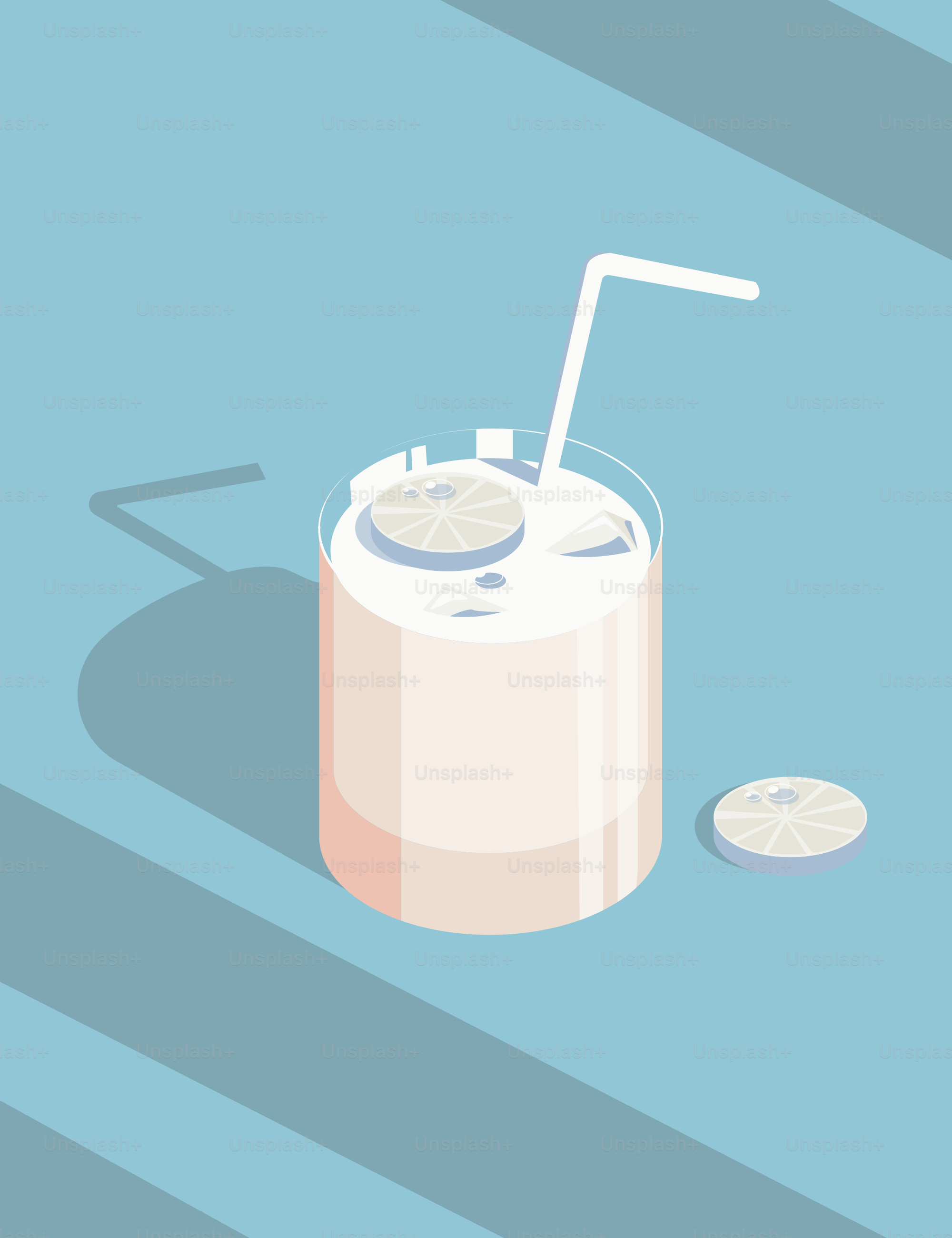 A glass of milk with a straw in it