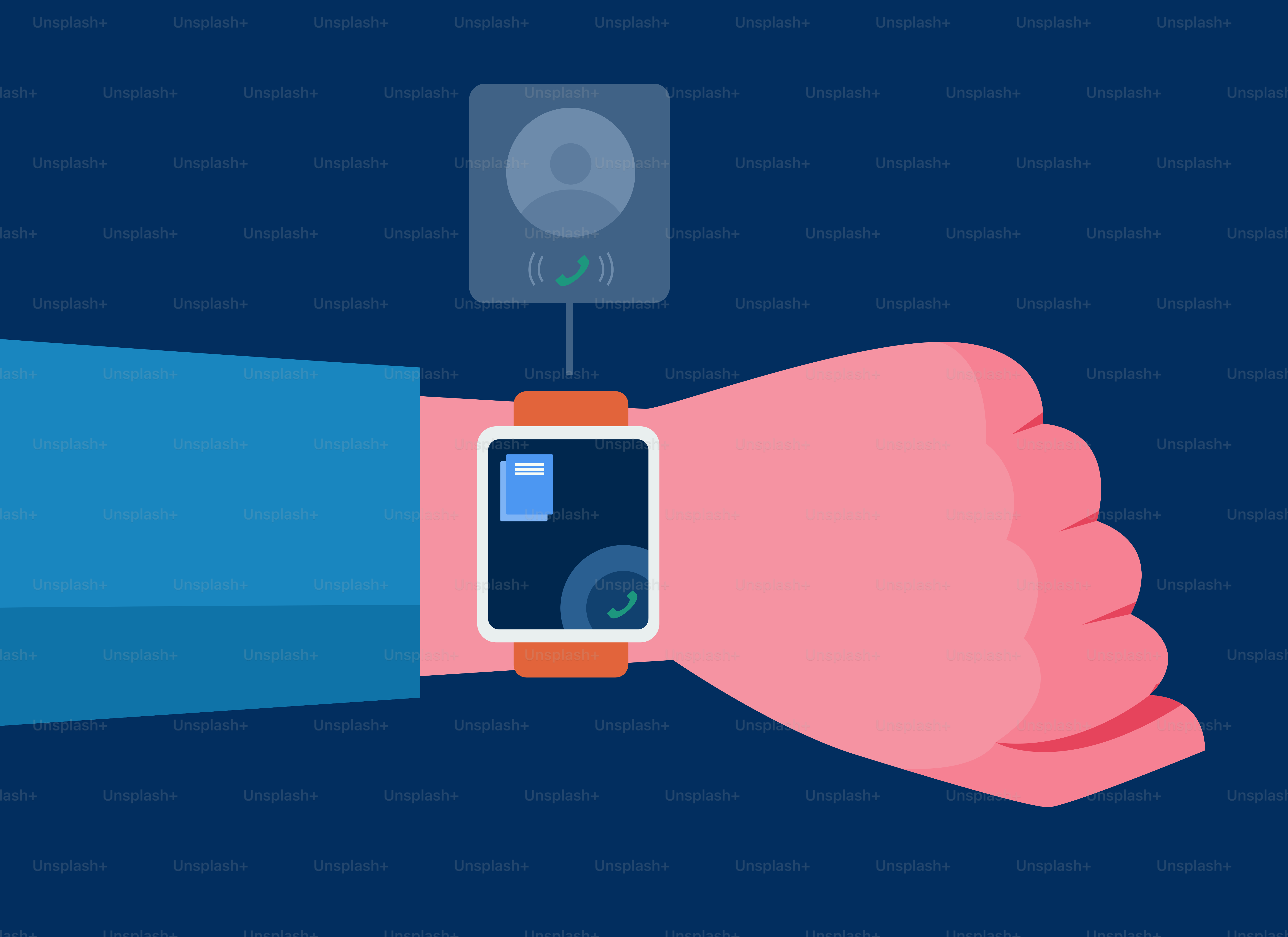 Una mano con un reloj inteligente encima