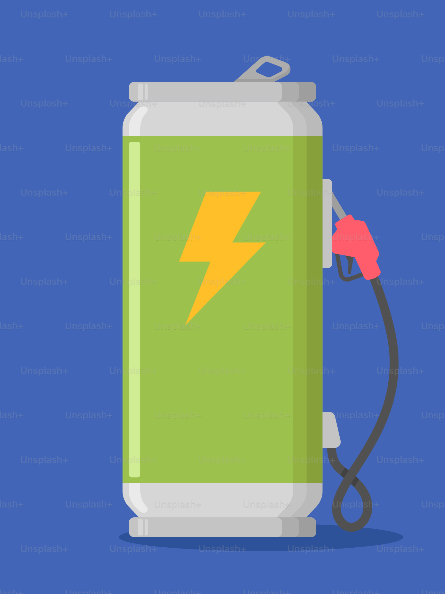 Une canette de soda avec un chargeur attaché