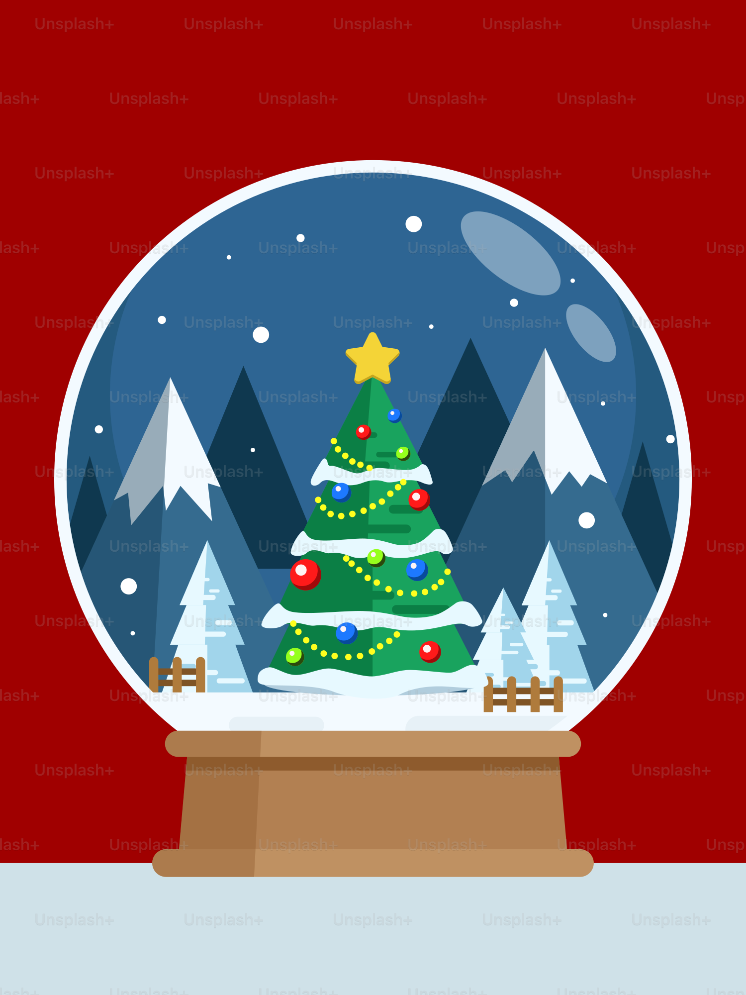 Eine Schneekugel mit einem Weihnachtsbaum darin