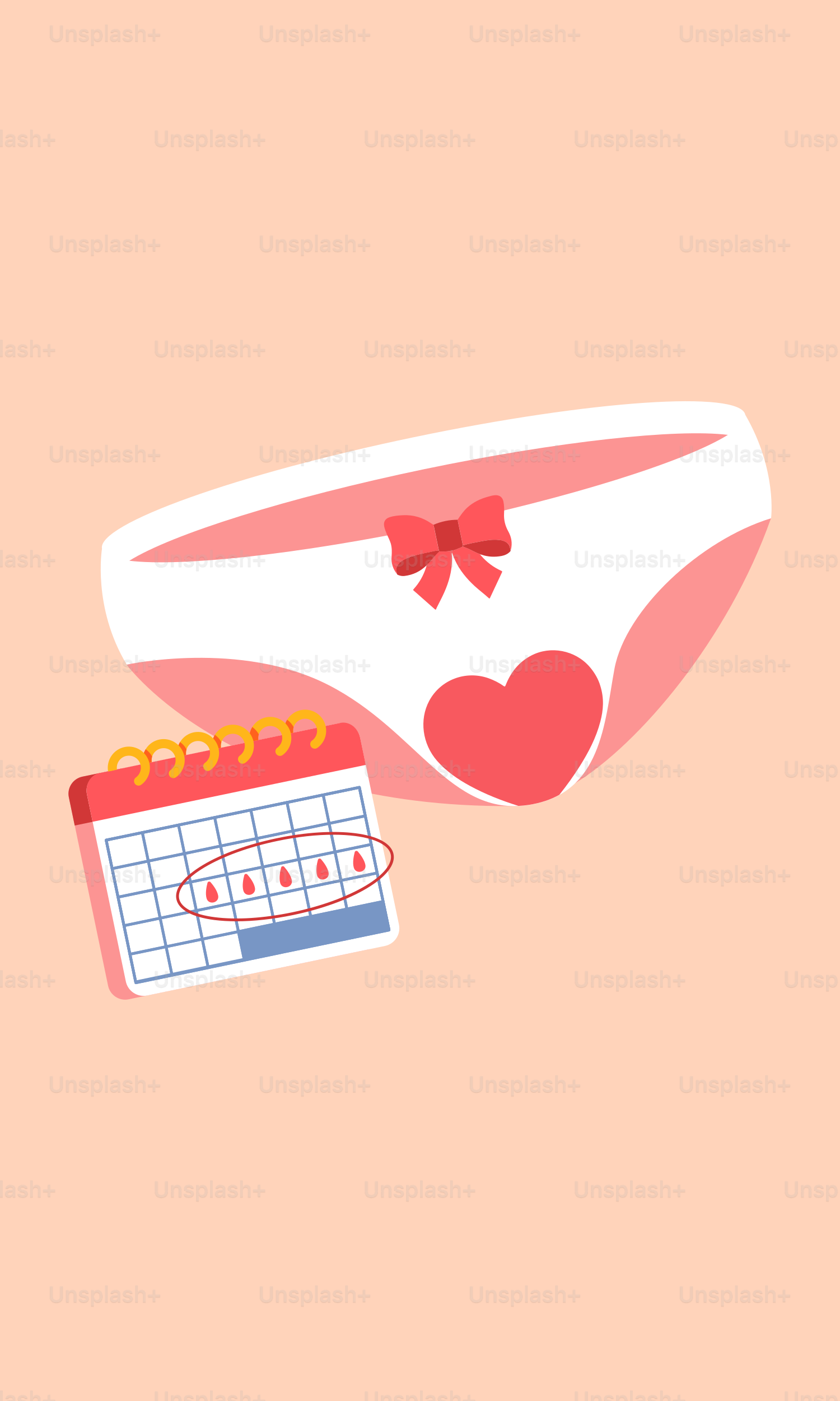 A calendar with a heart on it next to a bra