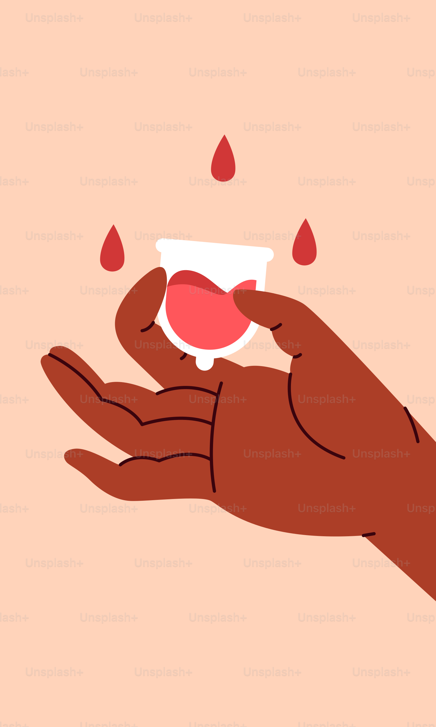 A hand holding a cup with red liquid coming out of it