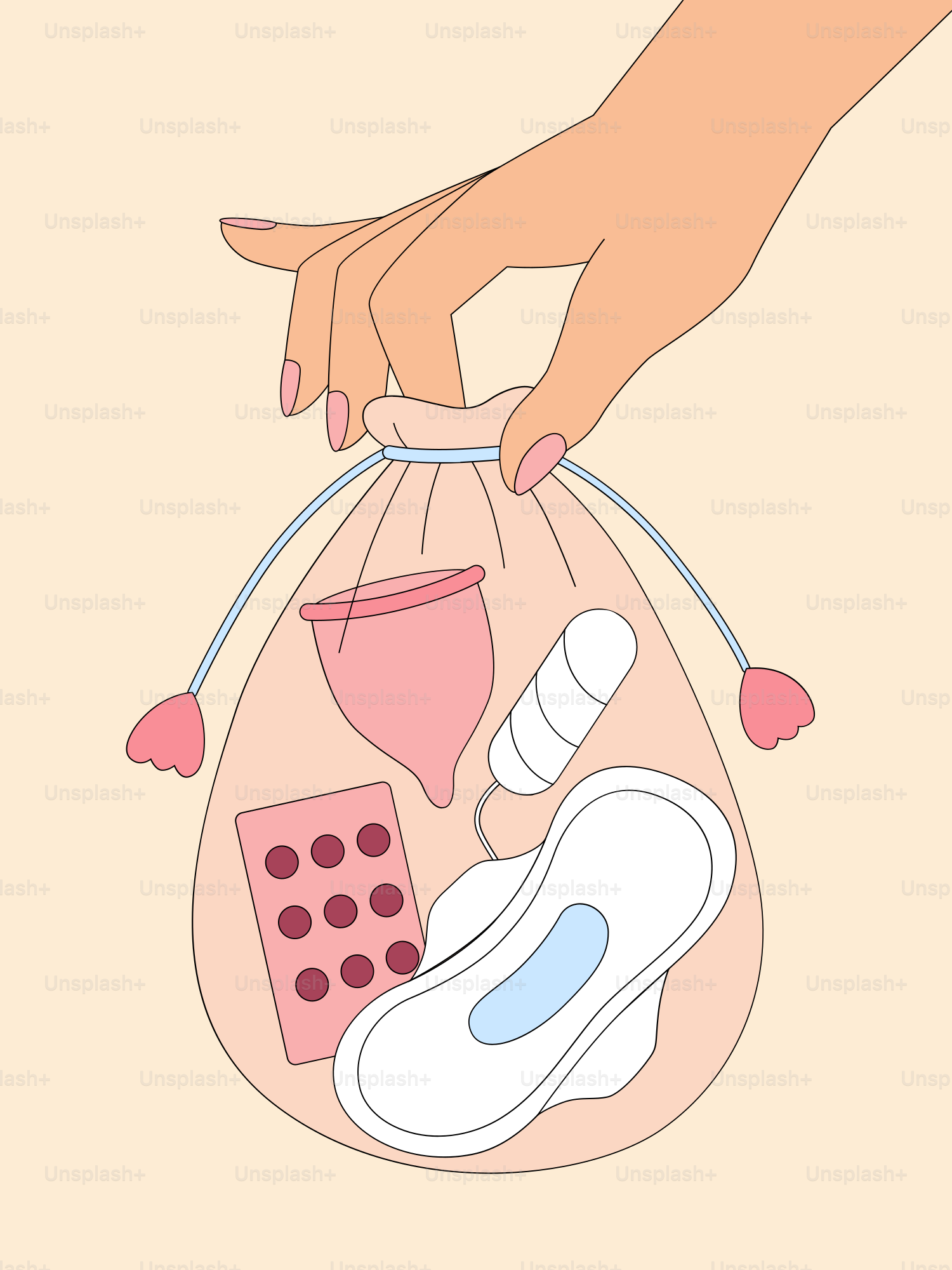 A person is holding a bag with items in it